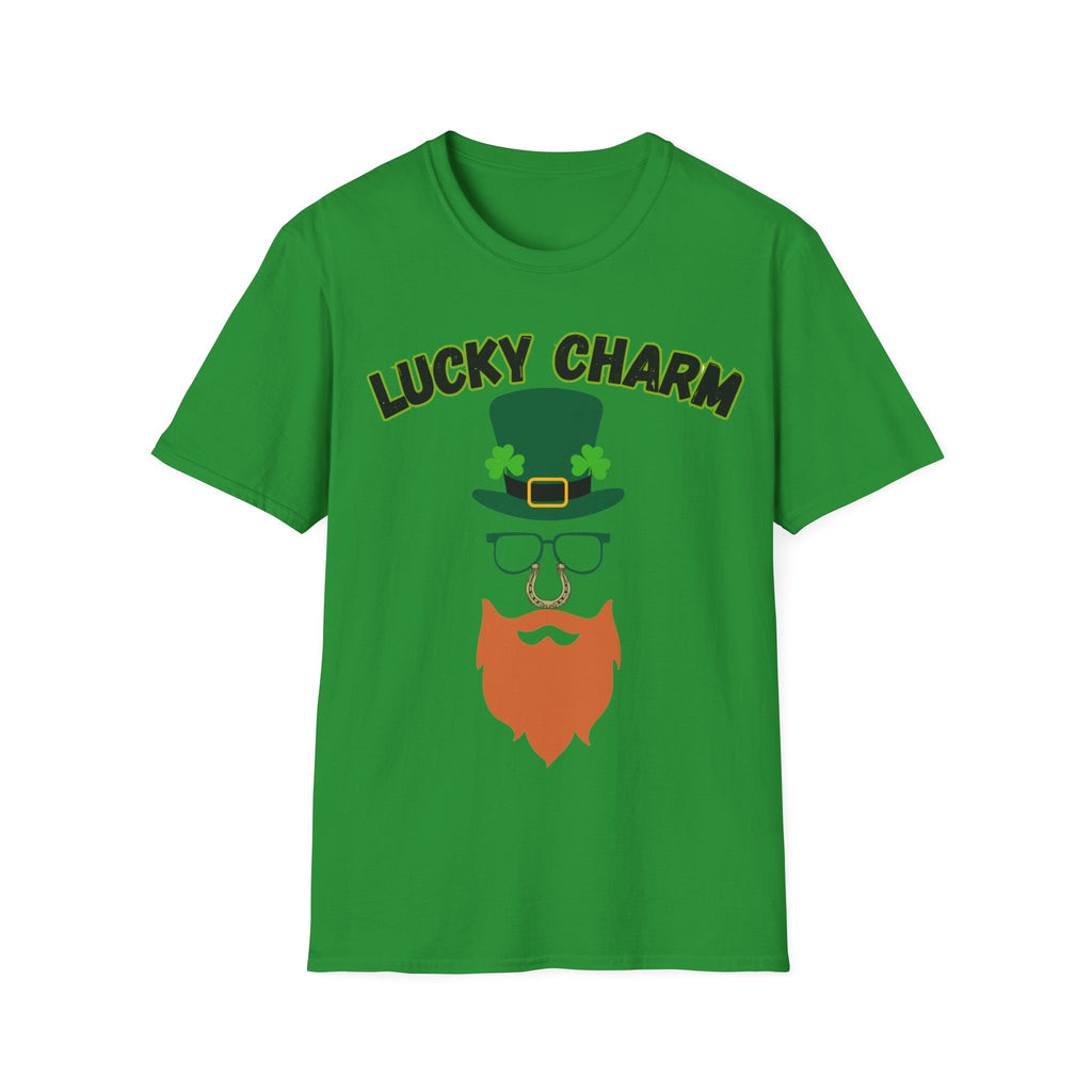 Lucky Charm St. Patrick’s Day T-Shirt — Leprechaun Hat & Beard Graphic
