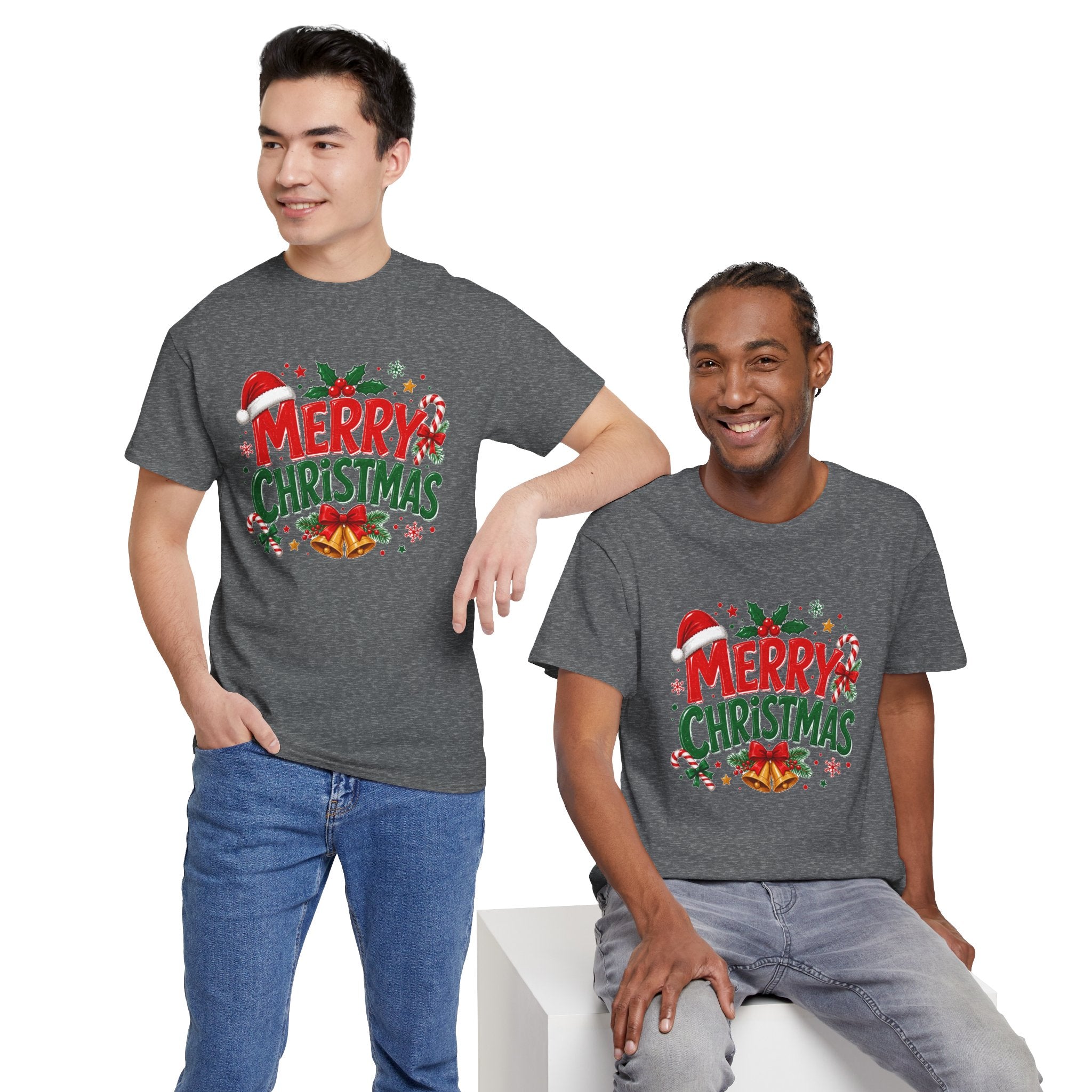 Merry Christmas Shirt, Christmas Graphic Tee, Santa Hat T-Shirt, Holiday Party Shirt, Xmas Gift for Men Women