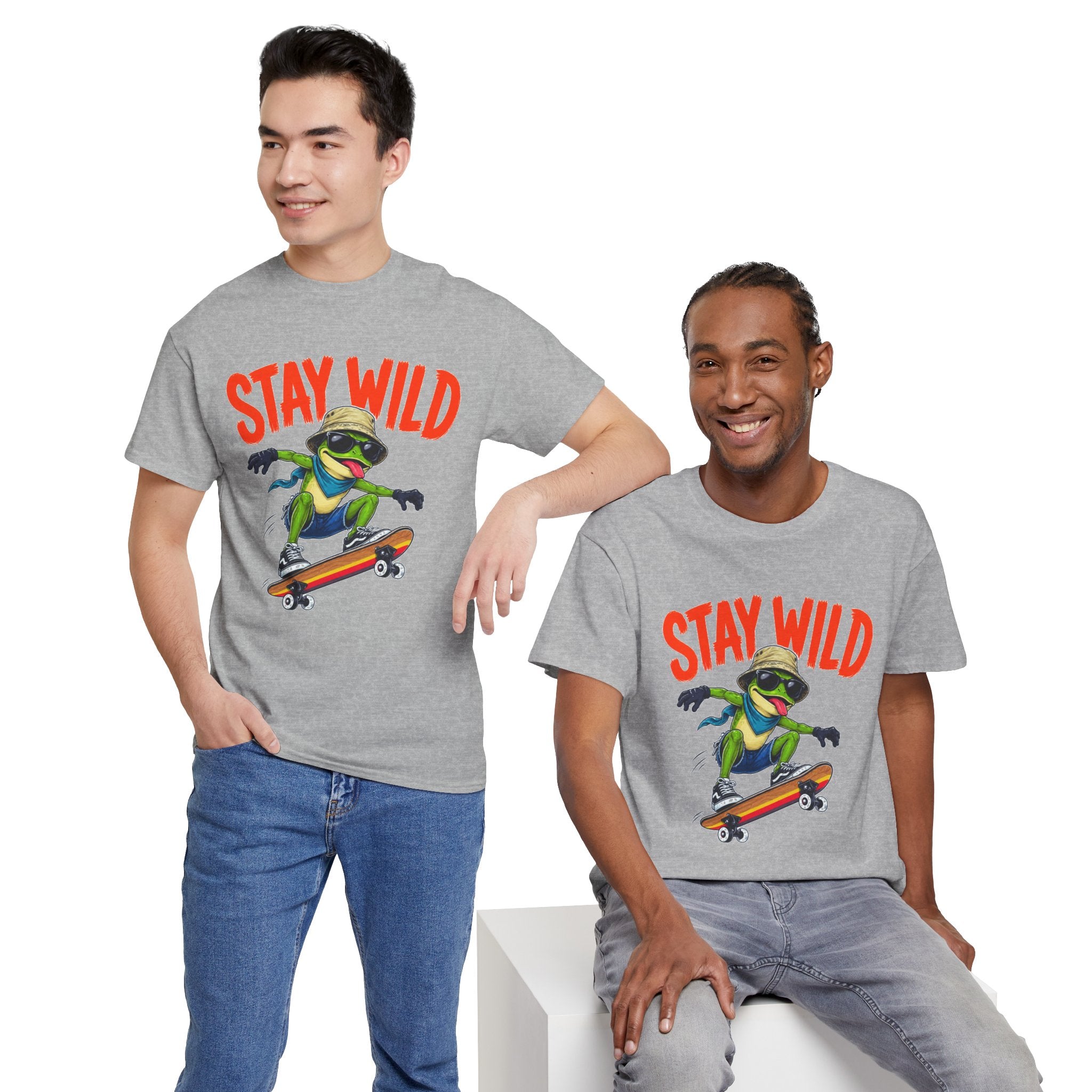 Stay Wild Frog Skateboard Shirt, Funny Frog T-Shirt, Skater Graphic Tee, Retro Frog Shirt, Cool Unisex Streetwear Tee