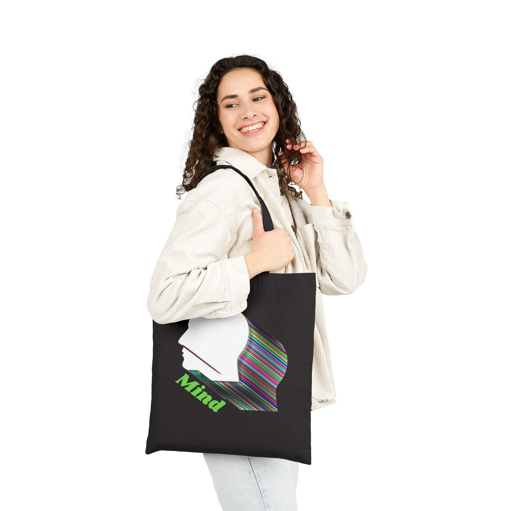 Mind Profile Tote Bag, Abstract Head Art, Modern Minimalist Design, Aesthetic Canvas Tote
