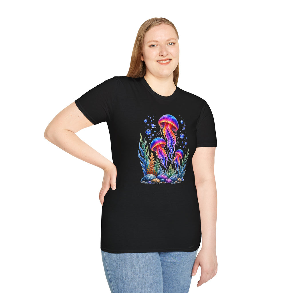 Colorful Jellyfish T-Shirt | Ocean Life Graphic Tee | Neon Sea Creature Shirt | Marine Life Gift | Beach Lover Unisex Tee