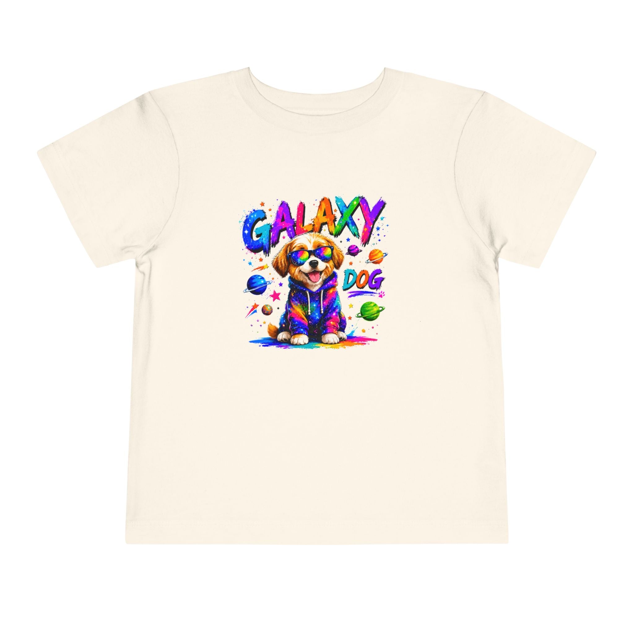 Galaxy Dog Toddler Shirt, Space Puppy Toddler Tee, Colorful Dog Kids Shirt, Cute Galaxy Puppy Tee, Rainbow Space Dog Gift for Boys Girls