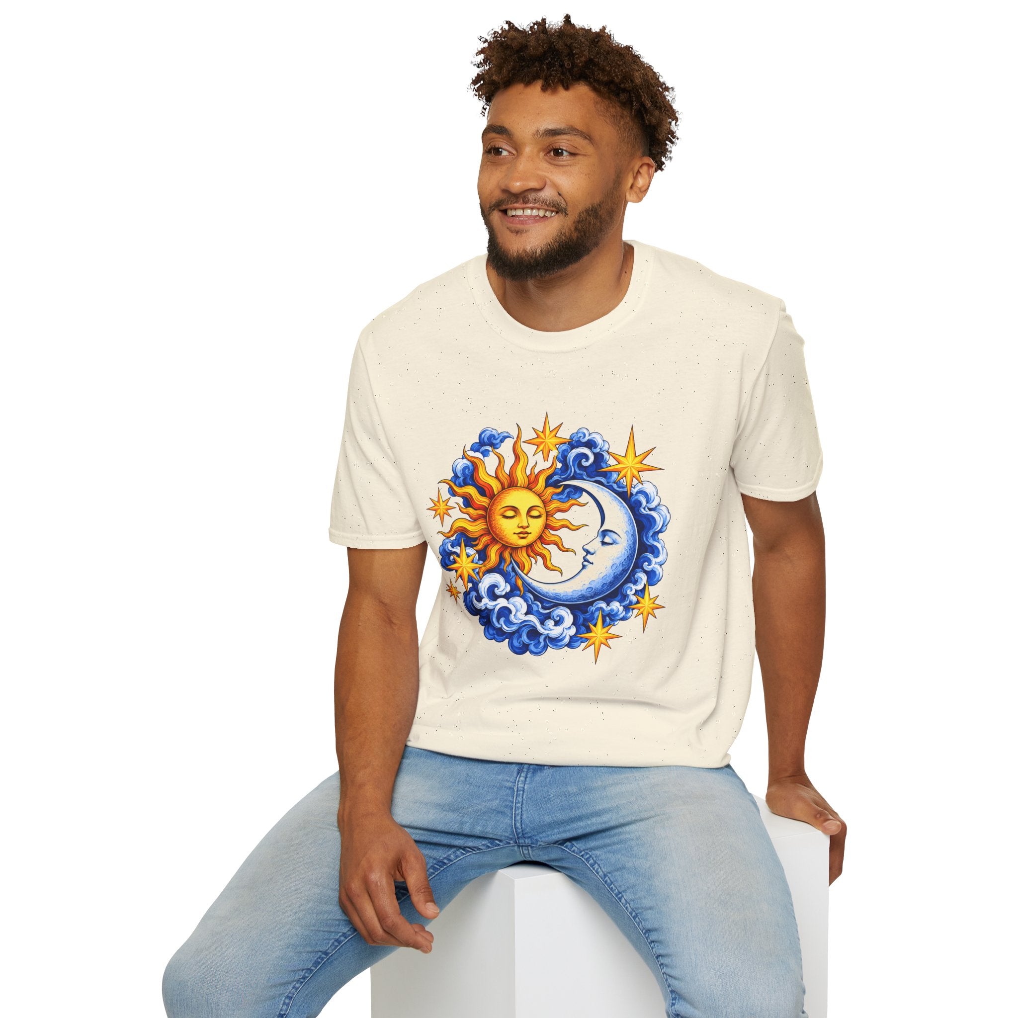 Sun and Moon Graphic T-Shirt — Celestial Boho Solar Lunar Tee
