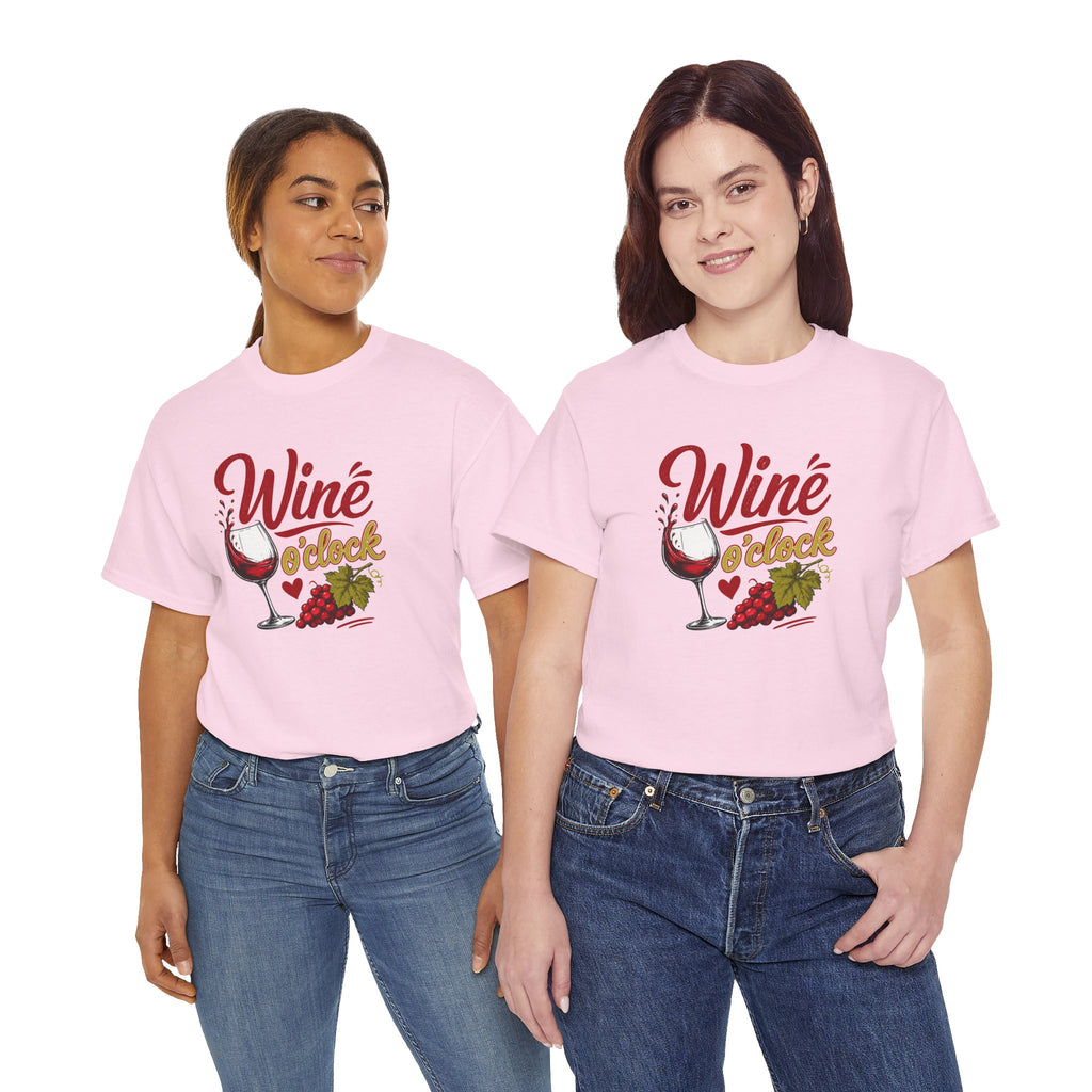 Wine T-Shirt - "Wine O'Clock" Graphic Tee for Wine Lovers