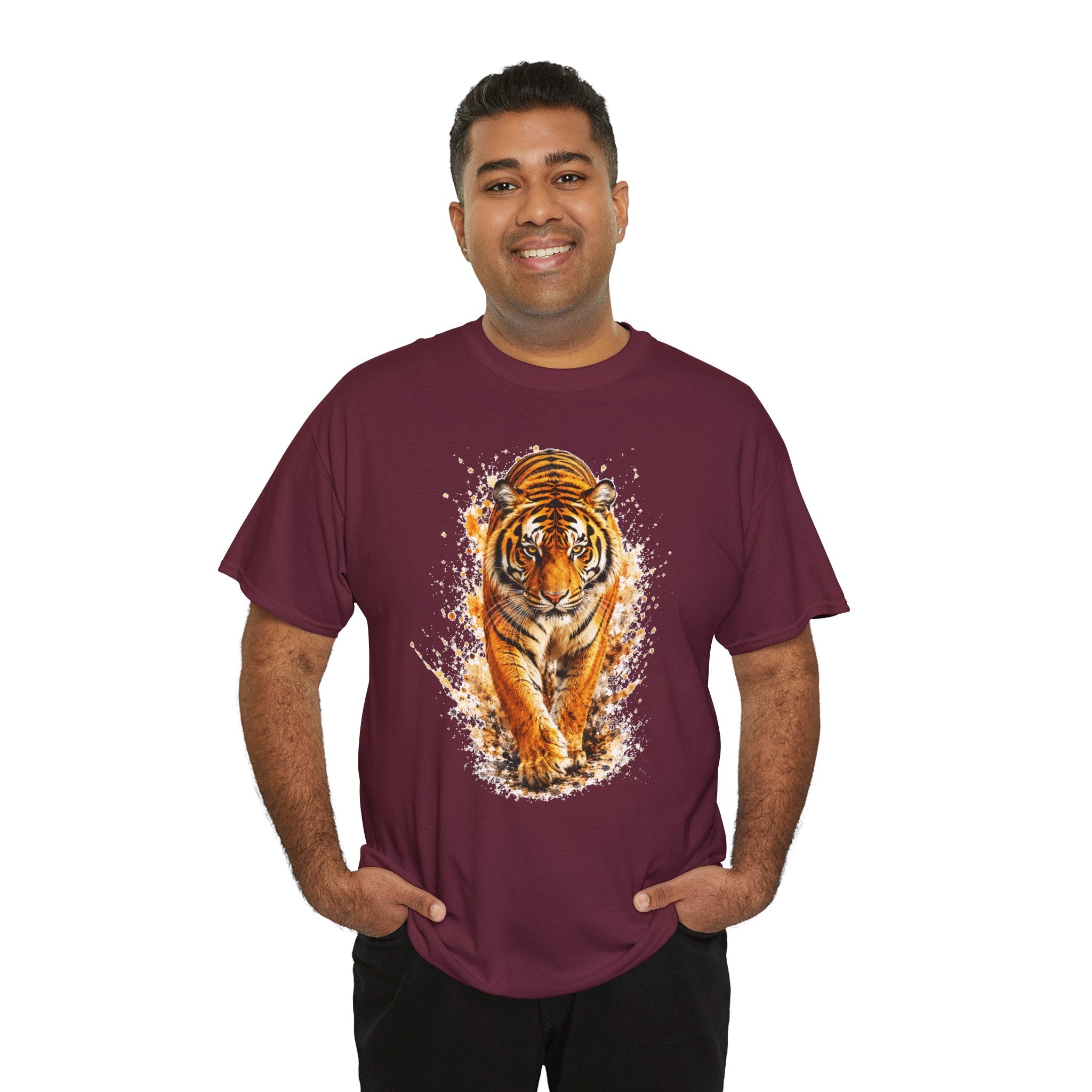 Majestic Tiger T-Shirt, Watercolor Tiger Graphic Tee, Unisex Wildlife Shirt, Tiger Lover Gift, Animal Art Tee