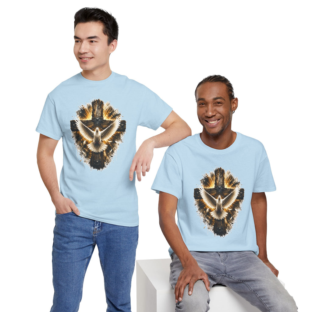 Christian Dove Cross T-Shirt | Holy Spirit Shirt | Faith Graphic Tee | Religious Gift | Bible Believer Shirt | Unisex Christian Tee