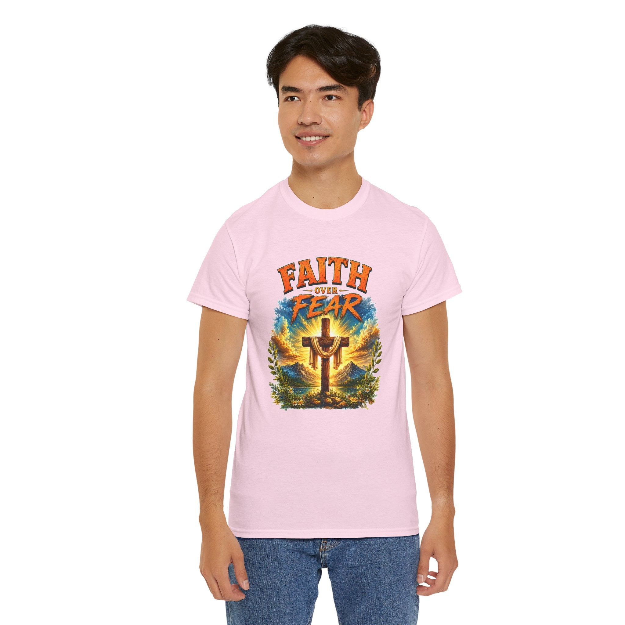 Faith Over Fear Christian T-Shirt | Cross Graphic Tee | Religious Unisex Shirt | Christian Gift
