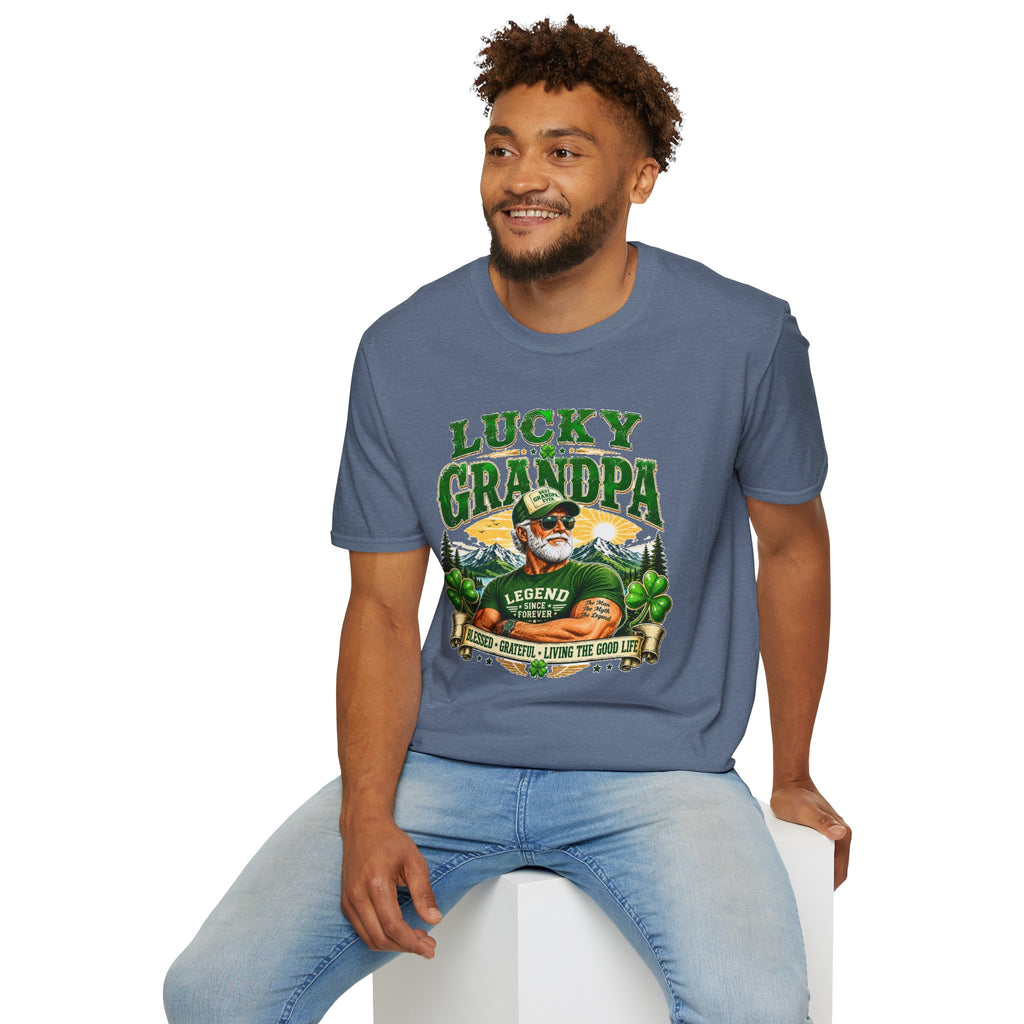 Lucky Grandpa T-Shirt | Funny Grandpa Gift | Vintage Lucky Grandfather Shirt | St. Patrick's Day Tee | Gift for Grandpa | Lucky Irish Tee