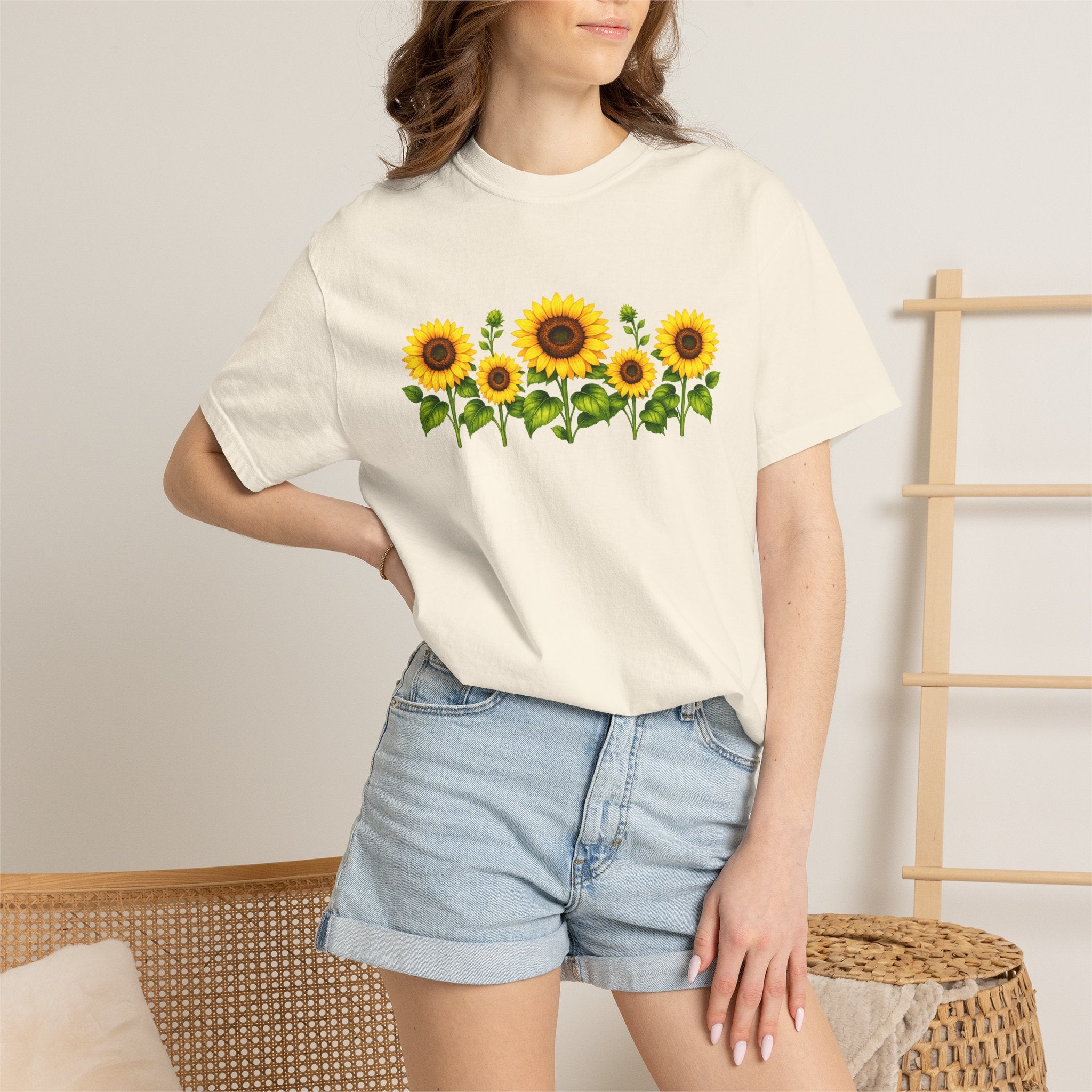 Sunflower Shirt for Women, Sunflower T-Shirt, Floral Graphic Tee, Botanical Shirt, Wildflower Tee, Comfort Colors 1717