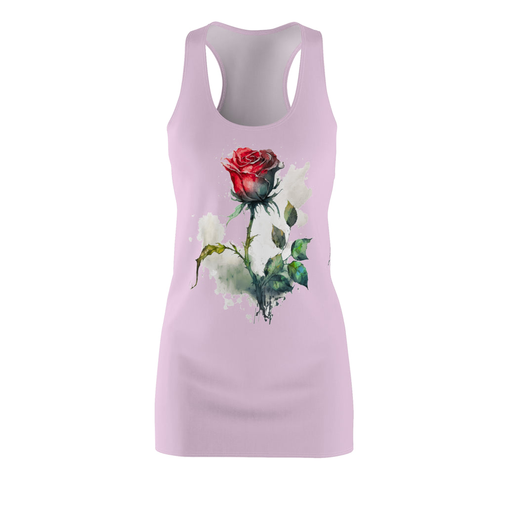 Floral Watercolor Rose Racerback Dress