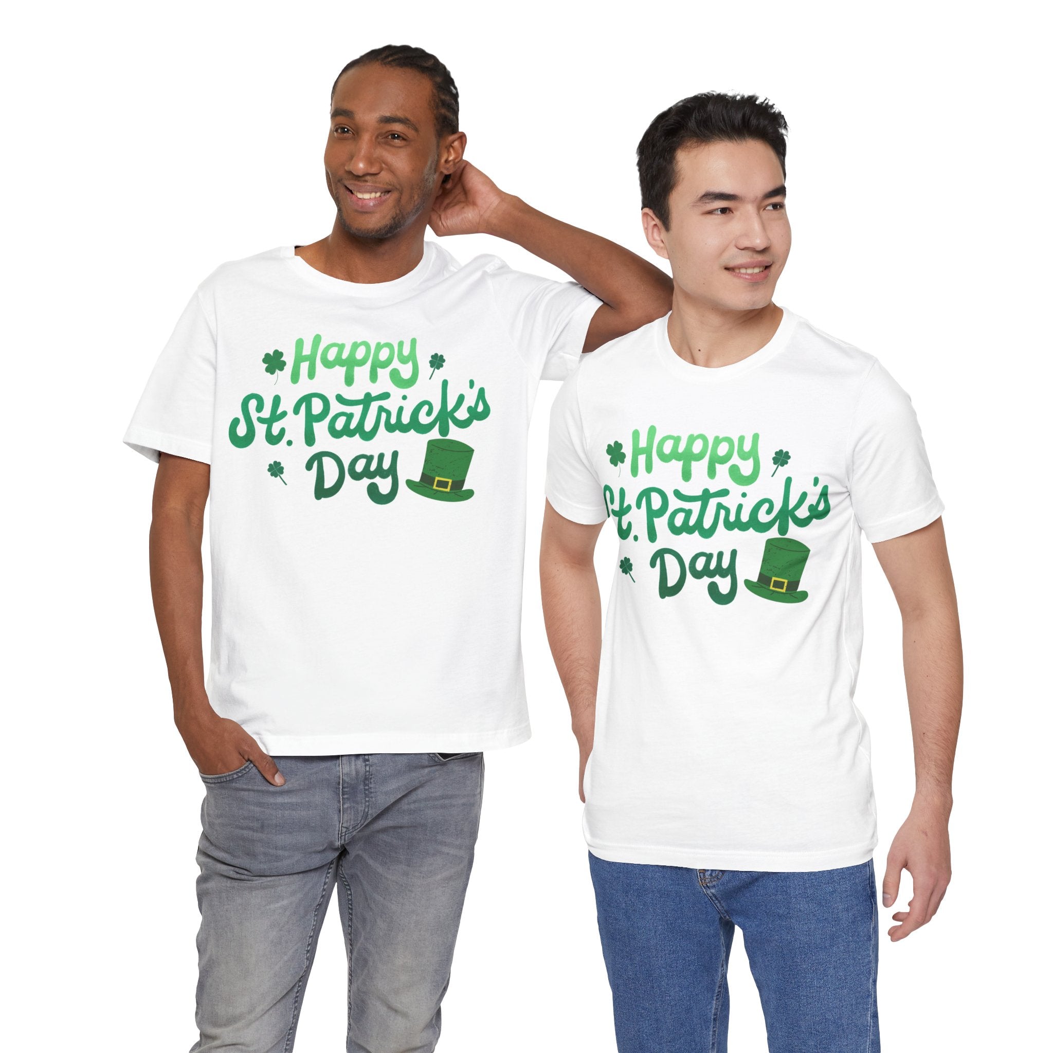 Happy St. Patrick's Day T-Shirt – Green Shamrock & Leprechaun Hat Tee