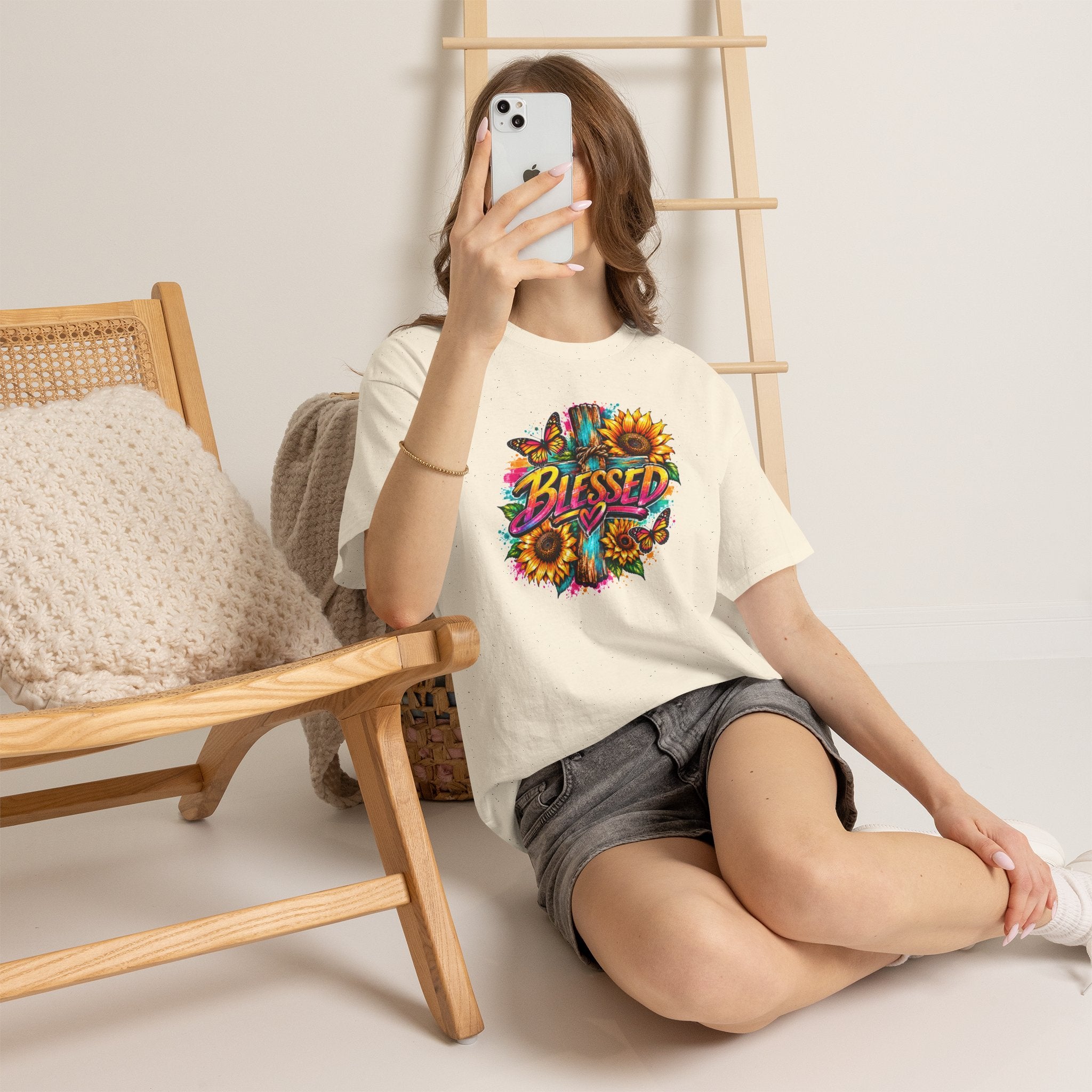 Blessed Christian T-Shirt, Faith Hope Love Tee, Jesus Cross Shirt, Religious Graphic Tee, Christian Gift, Unisex Shirt