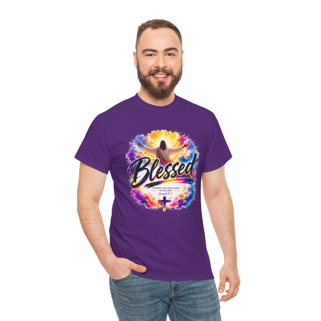 Blessed Christian T-Shirt, Faith Cross Shirt, Religious Graphic Tee, Jesus Lover Gift, Inspirational Unisex Christian Shirt