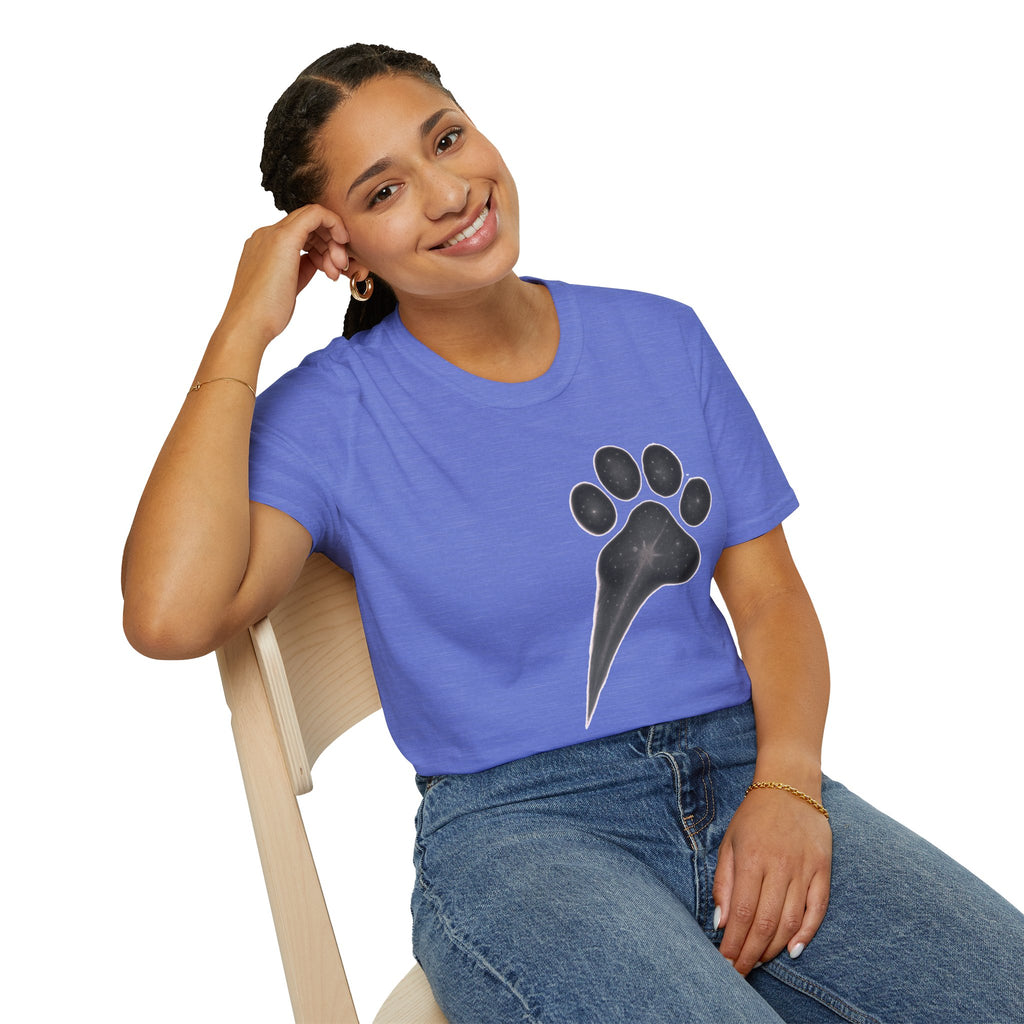 Minimal Paw Print T-Shirt, Dog Lover Tee, Aesthetic Pet Shirt, Paw Comet Design