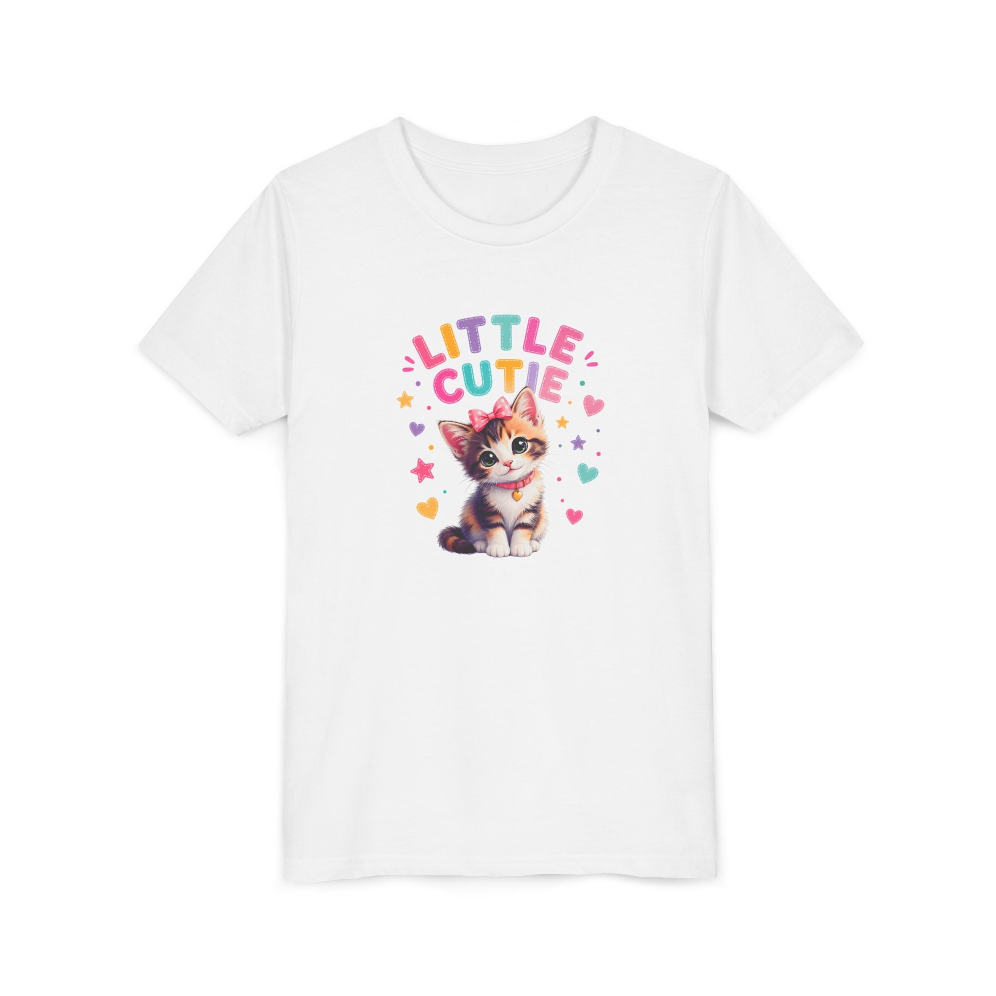 Little Cutie Cat Shirt for Kids, Cute Kitten Youth Tee, Girls Cat T-Shirt, Kawaii Kitty Shirt, Toddler Cat Lover Gift, Cute Animal Tee
