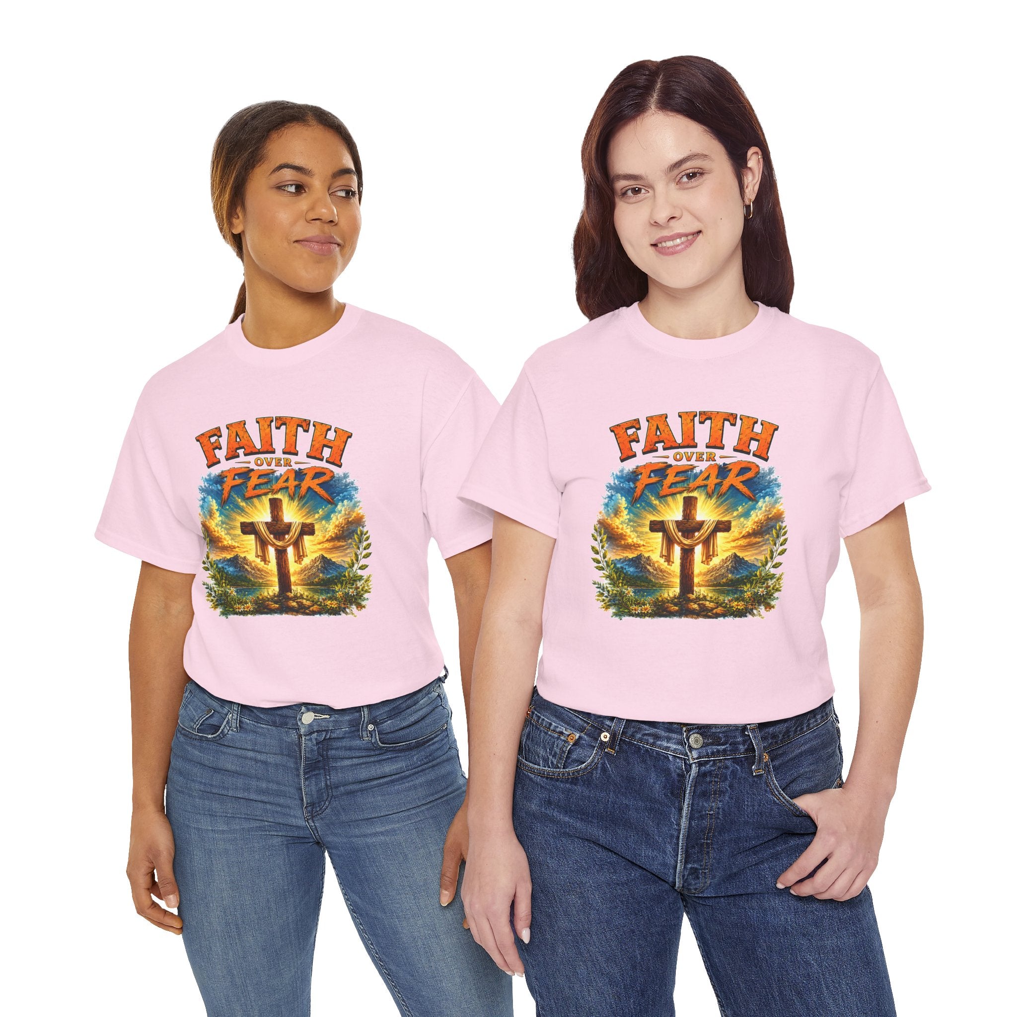 Faith Over Fear Christian T-Shirt | Cross Graphic Tee | Religious Unisex Shirt | Christian Gift