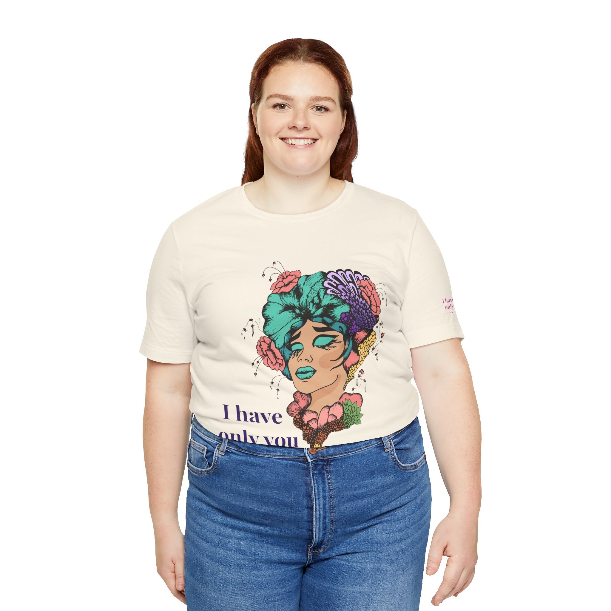 I Have Only You Floral Portrait Tee — Retro Femme Graphic T-Shirt