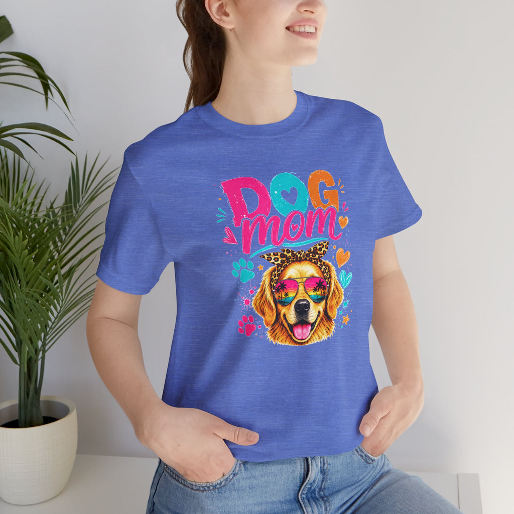 Dog Mom T-Shirt | Golden Retriever Shirt | Funny Dog Mom Gift | Colorful Retro Dog Lover Tee | Unisex Graphic T-Shirt