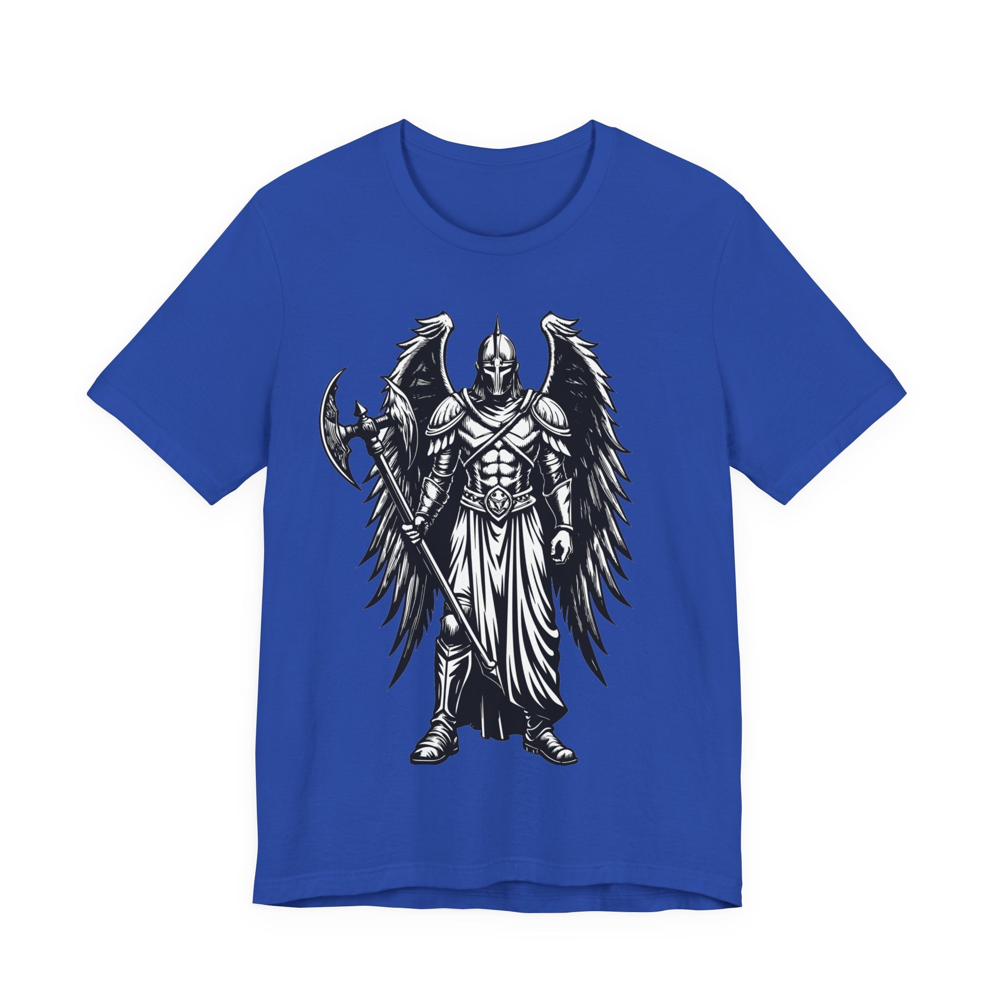 Angel of War Graphic Tee — Winged Knight Armor T-Shirt