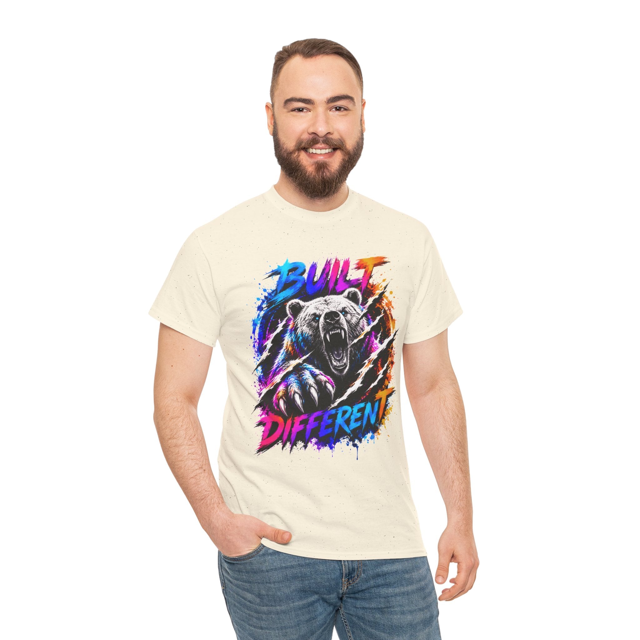 Built Different Bear T-Shirt — Bold Retro Grunge Graphic Tee