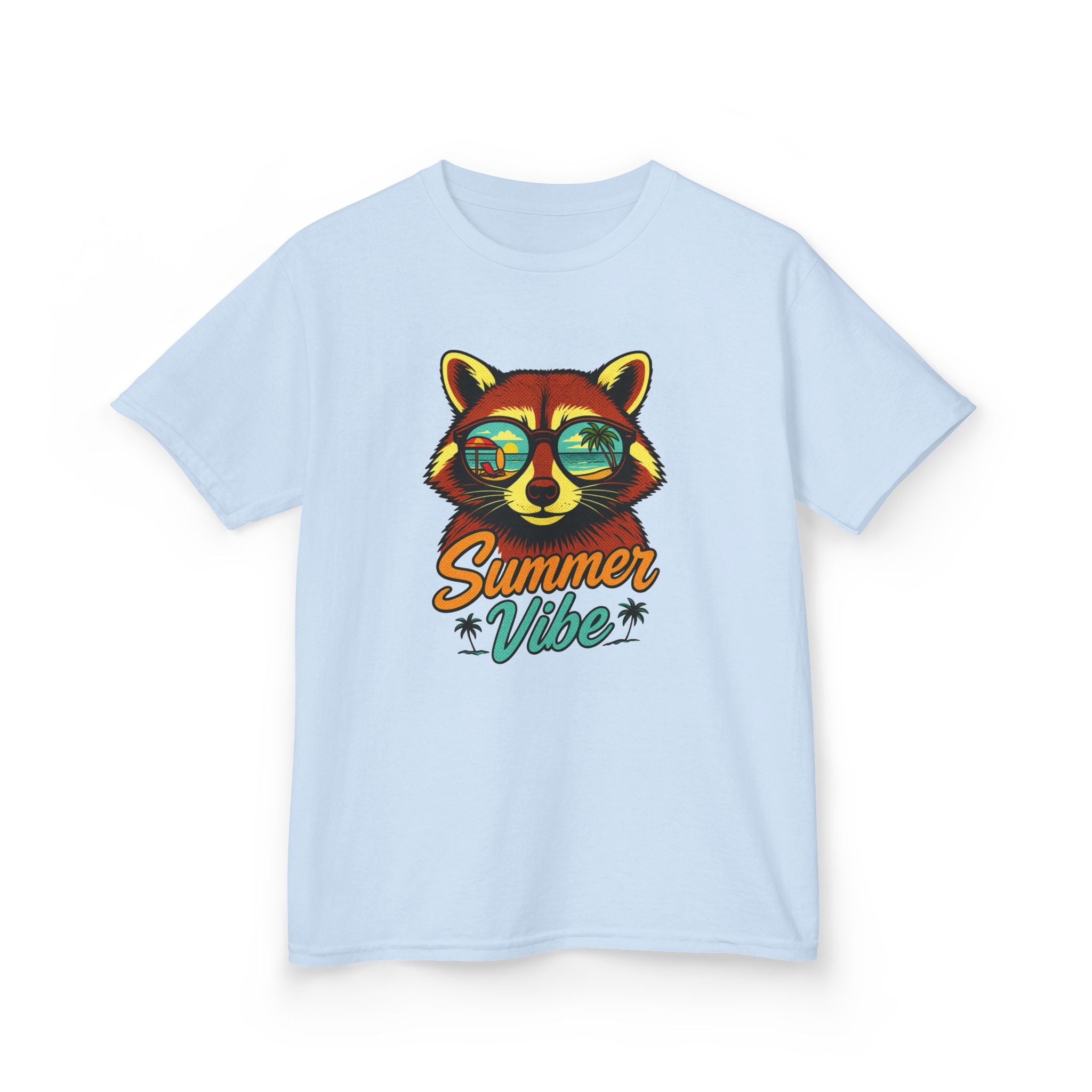 Kids Tee - 'Summer Vibe' Sunglasses Raccoon Graphic