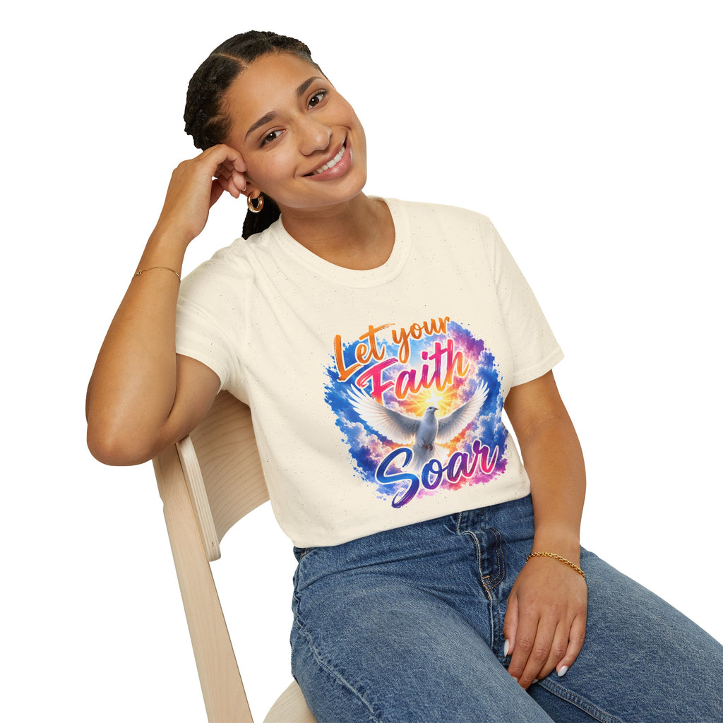 Let Your Faith Soar Christian Dove T-Shirt | Inspirational Faith Tee | Holy Spirit Dove Shirt | Religious Gift for Women & Men