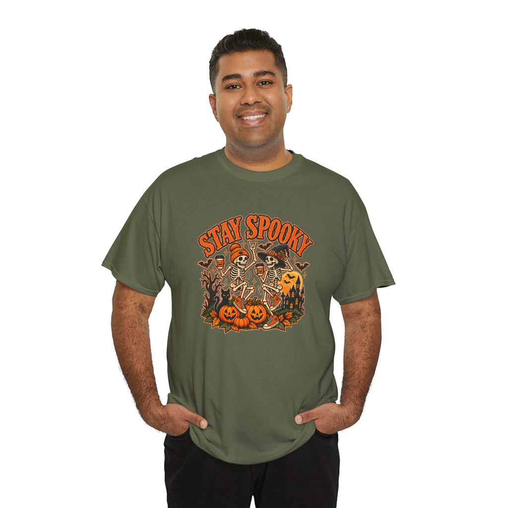 Stay Spooky Halloween Shirt | Dancing Skeleton Pumpkin Graphic Tee