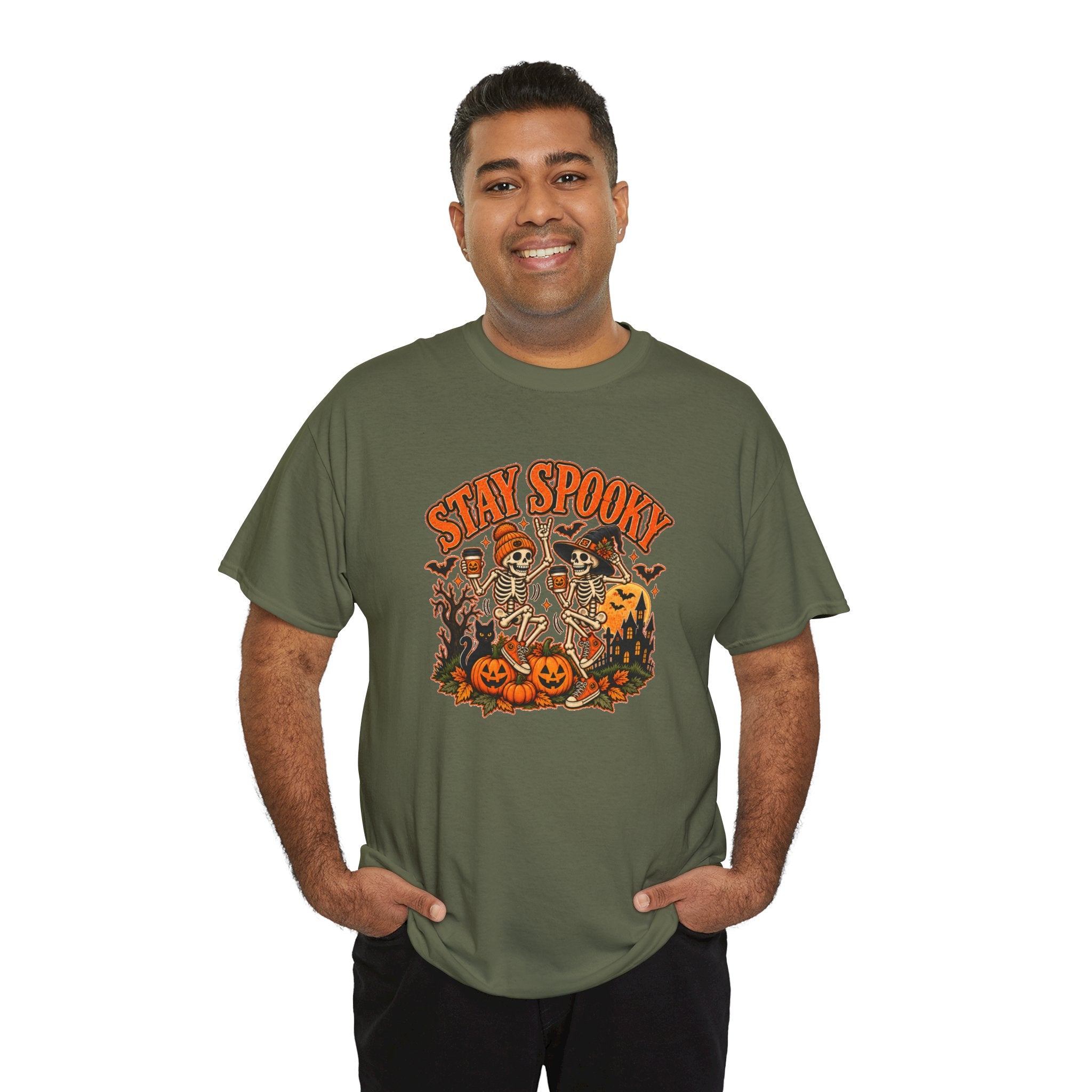 Stay Spooky Halloween Shirt | Dancing Skeleton Pumpkin Graphic Tee