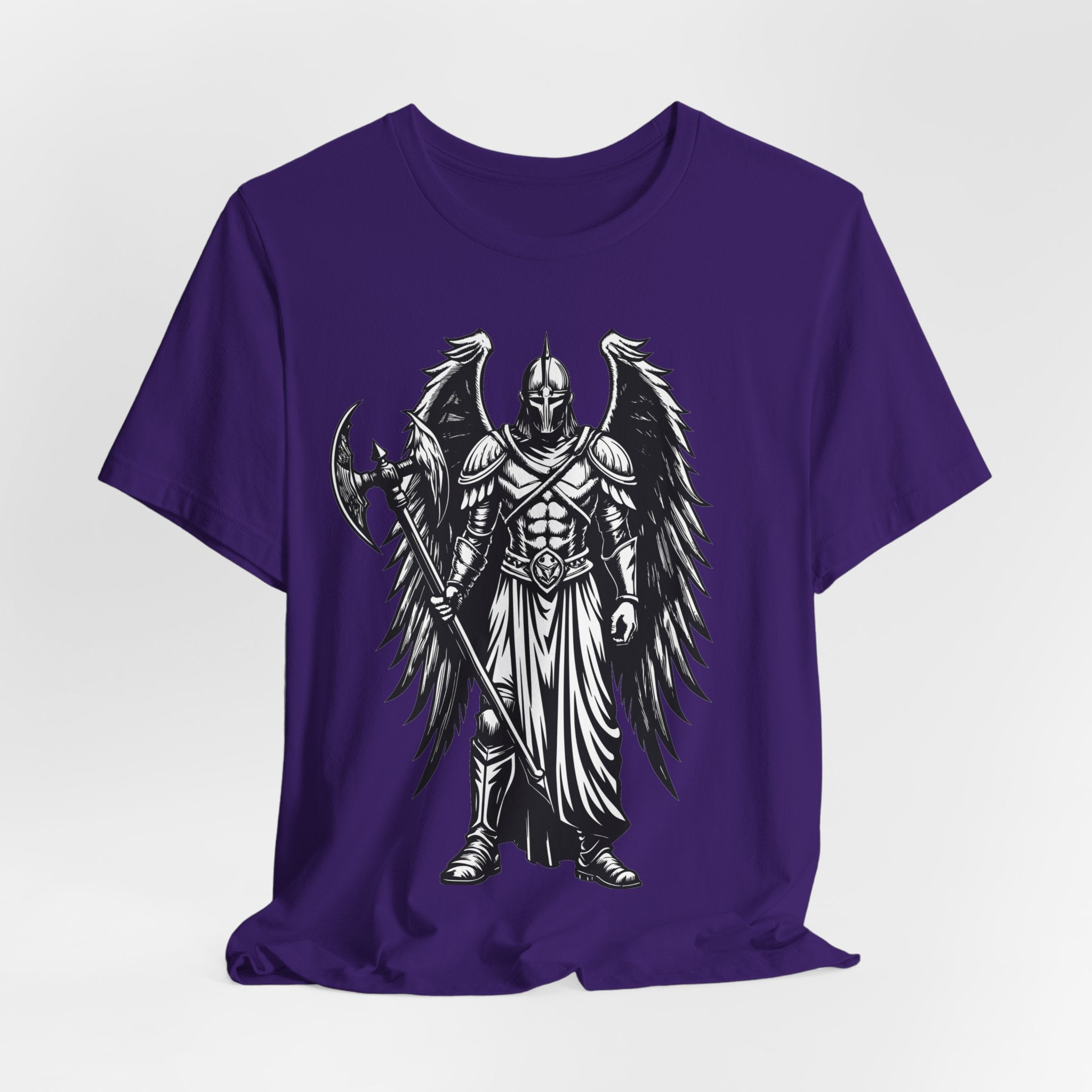 Angel of War Graphic Tee — Winged Knight Armor T-Shirt
