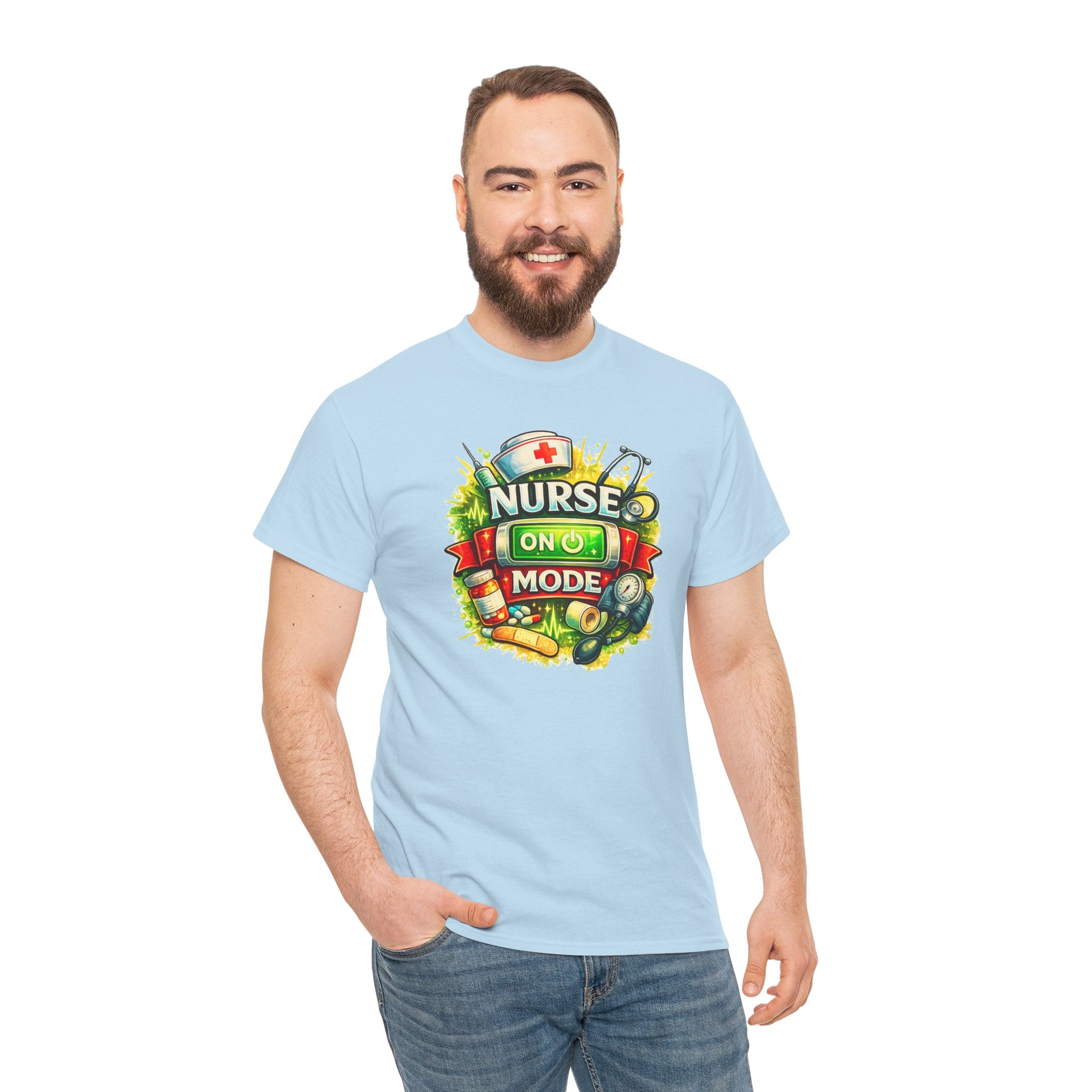 Nurse On Mode T-Shirt — Graphic Nursing Tee for Nurses & Healthcare Workers