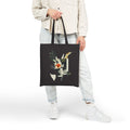 Artistic Floral Portrait Tote — Botanical Collage Cotton Canvas Bag