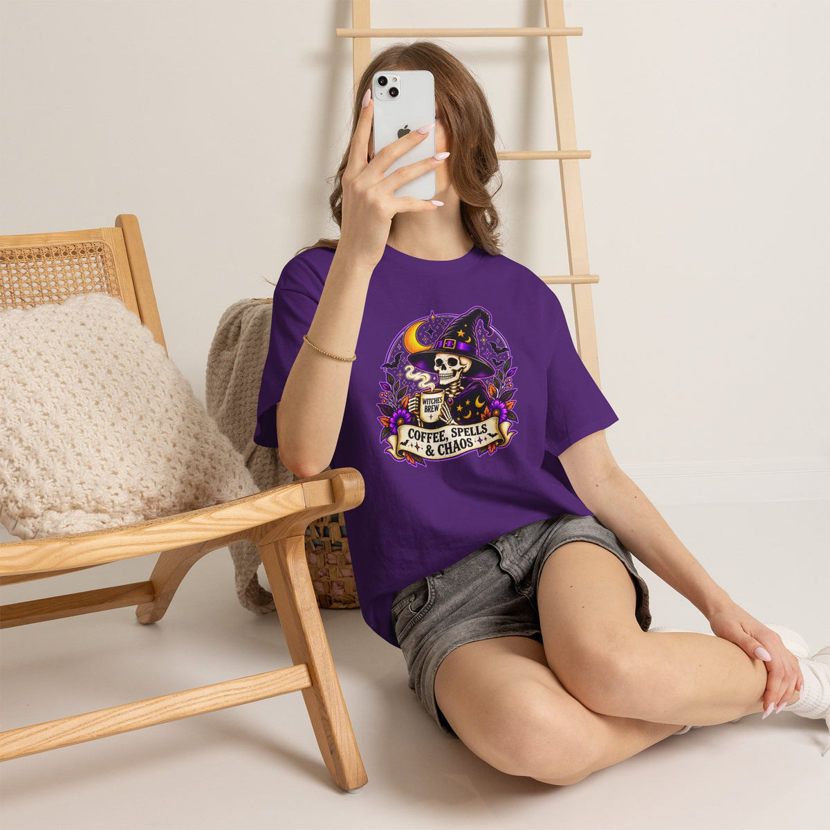 Halloween Skeleton Witch Shirt | Spooky Graphic Tee
