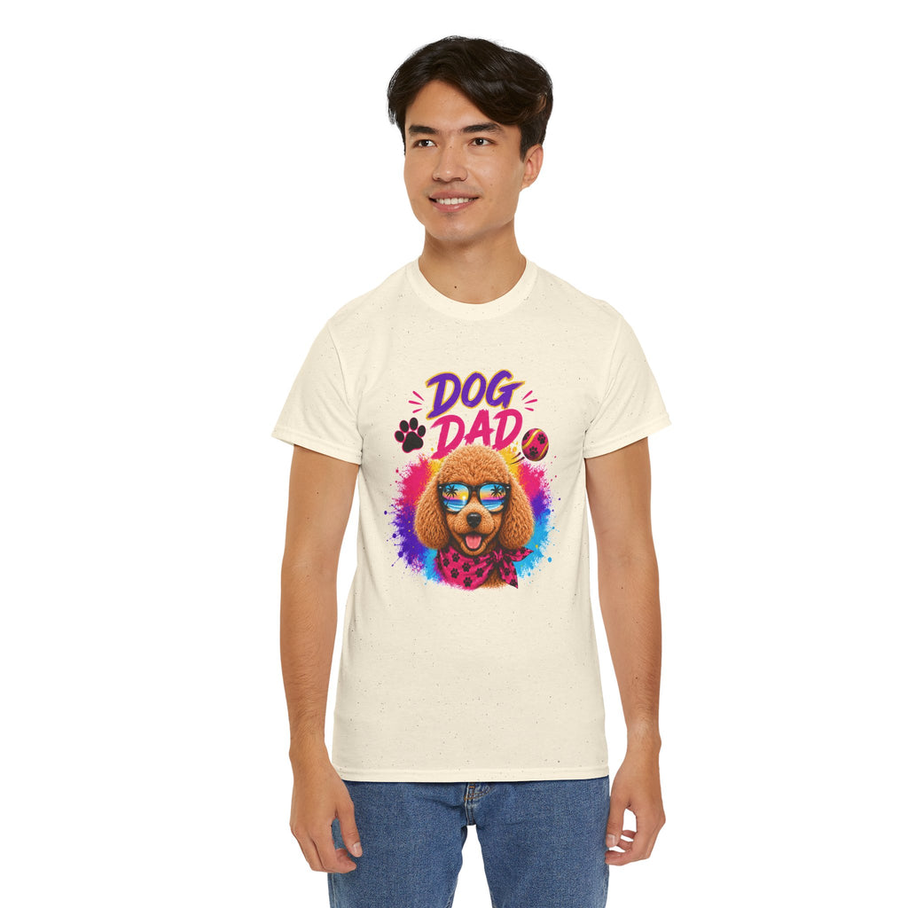Dog Dad Poodle T-Shirt | Funny Dog Dad Gift | Colorful Retro Poodle Shirt | Dog Lover Gift | Unisex Graphic Tee