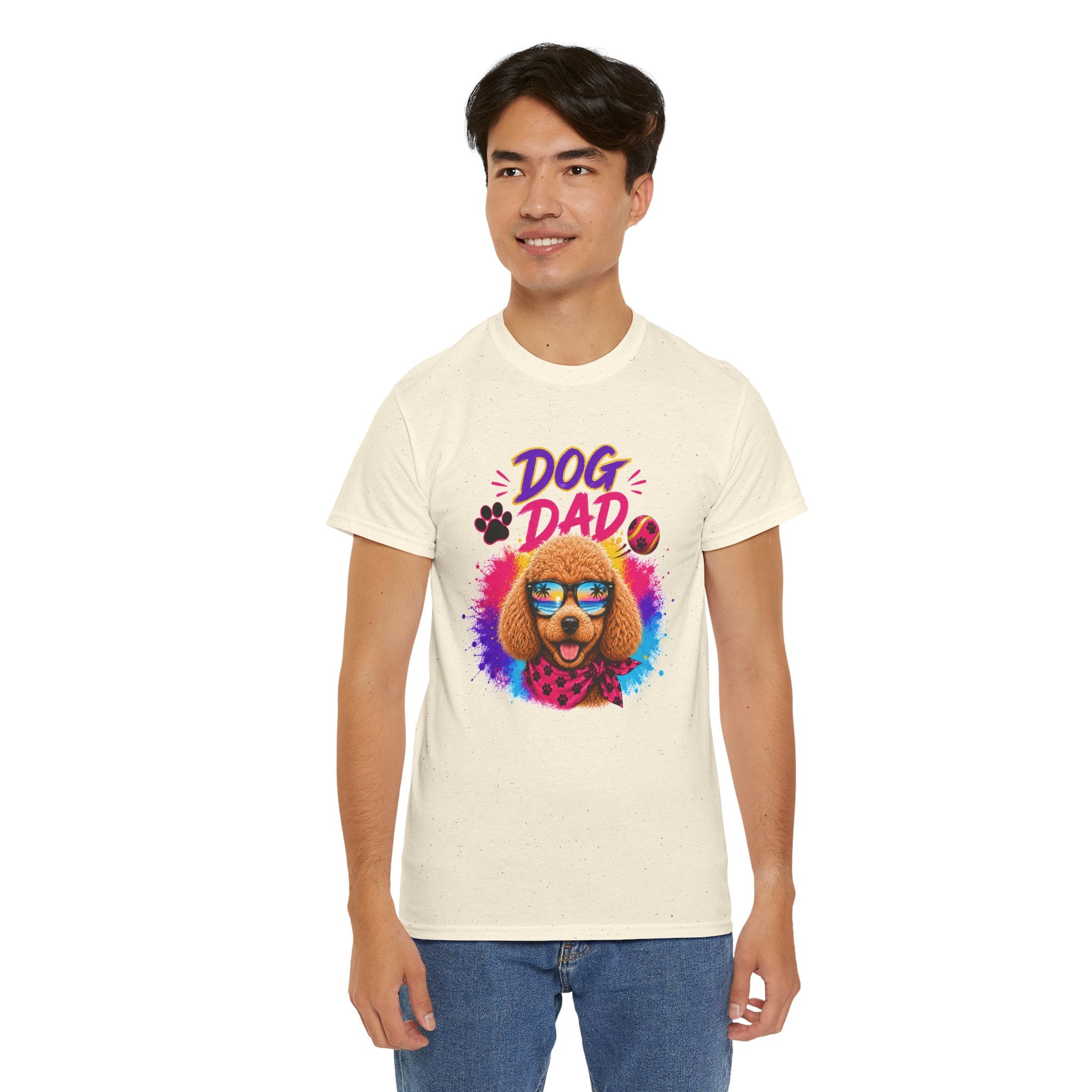 Dog Dad Poodle T-Shirt | Funny Dog Dad Gift | Colorful Retro Poodle Shirt | Dog Lover Gift | Unisex Graphic Tee