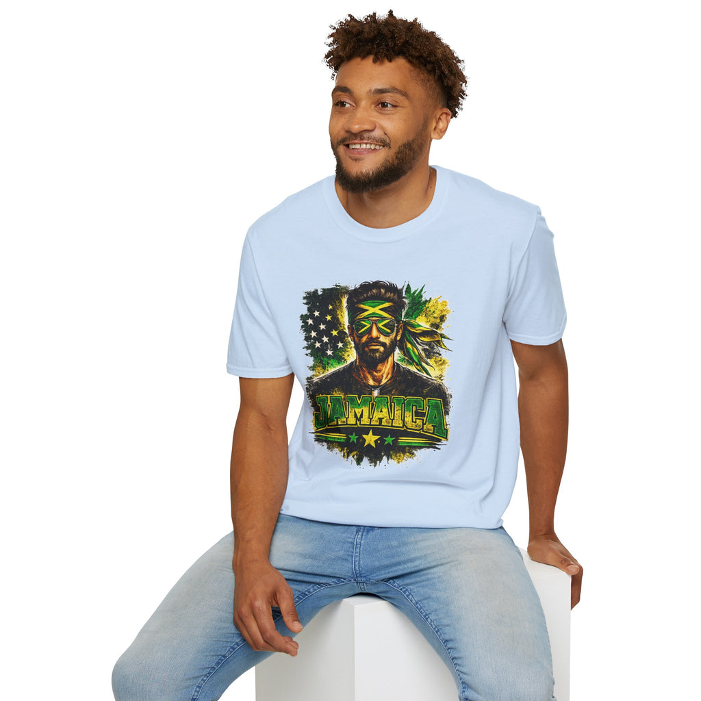 Jamaican Flag Portrait T-Shirt — Reggae Vibe Graphic Tee