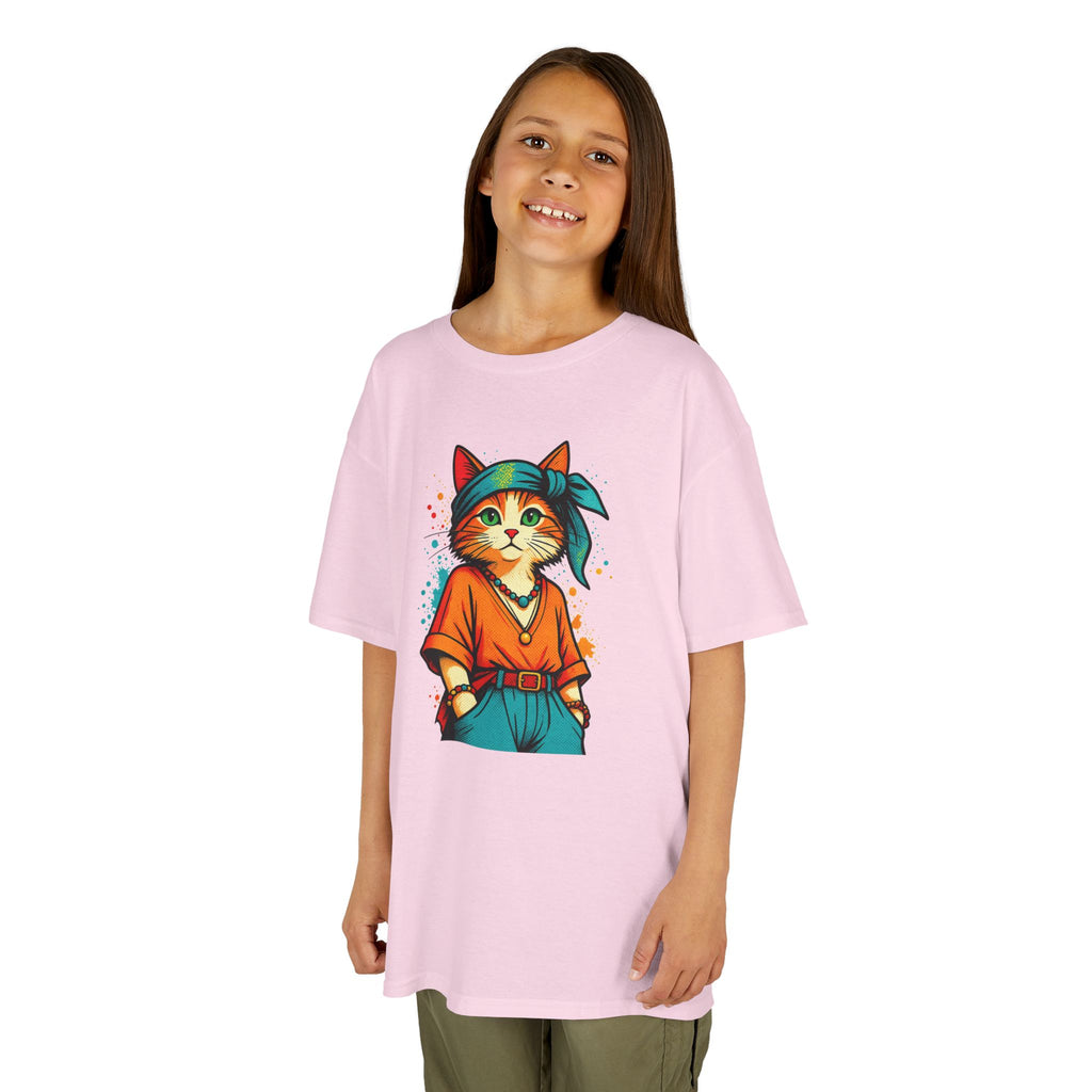 Kid's Retro Cat Tee — Cool Cat Graphic Shirt for Kids