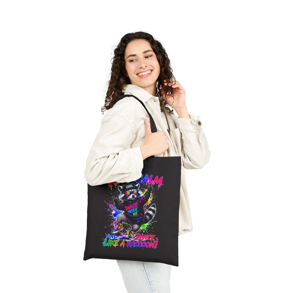 Keep Calm and Dance Like a Raccoon Canvas Tote Bag