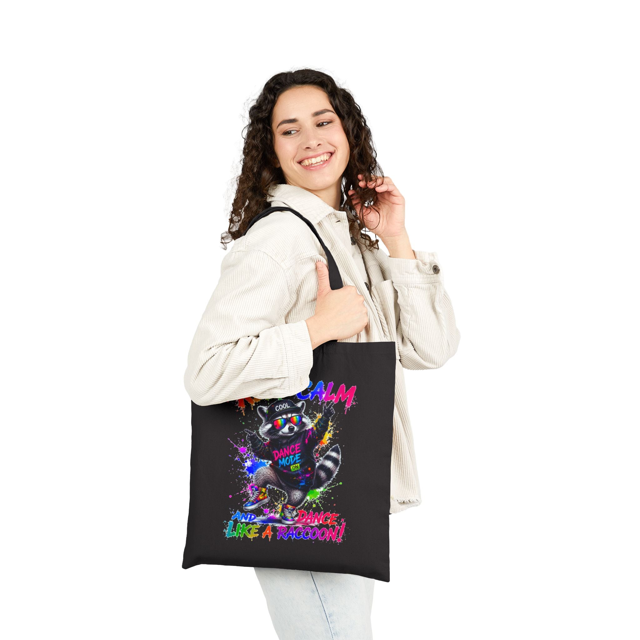 Keep Calm and Dance Like a Raccoon Canvas Tote Bag