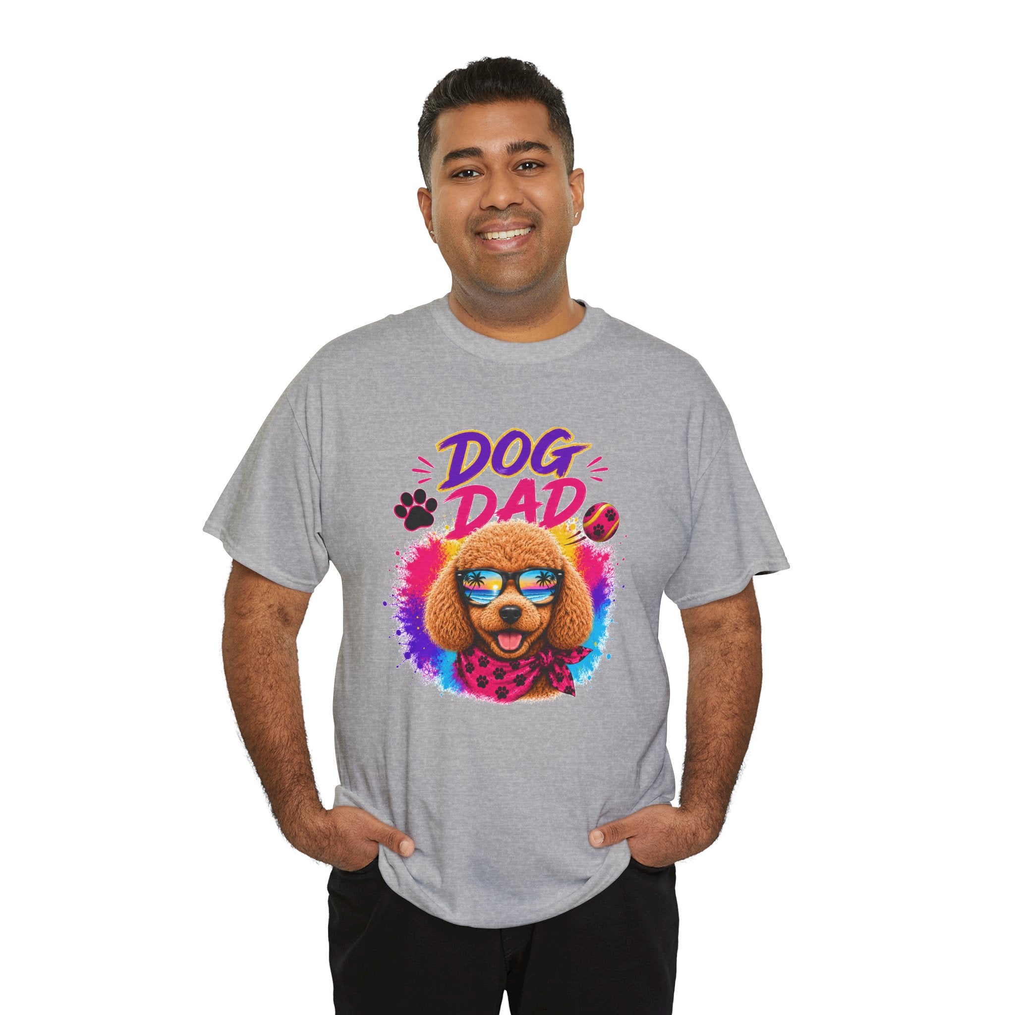 Dog Dad Poodle T-Shirt | Funny Dog Dad Gift | Colorful Retro Poodle Shirt | Dog Lover Gift | Unisex Graphic Tee