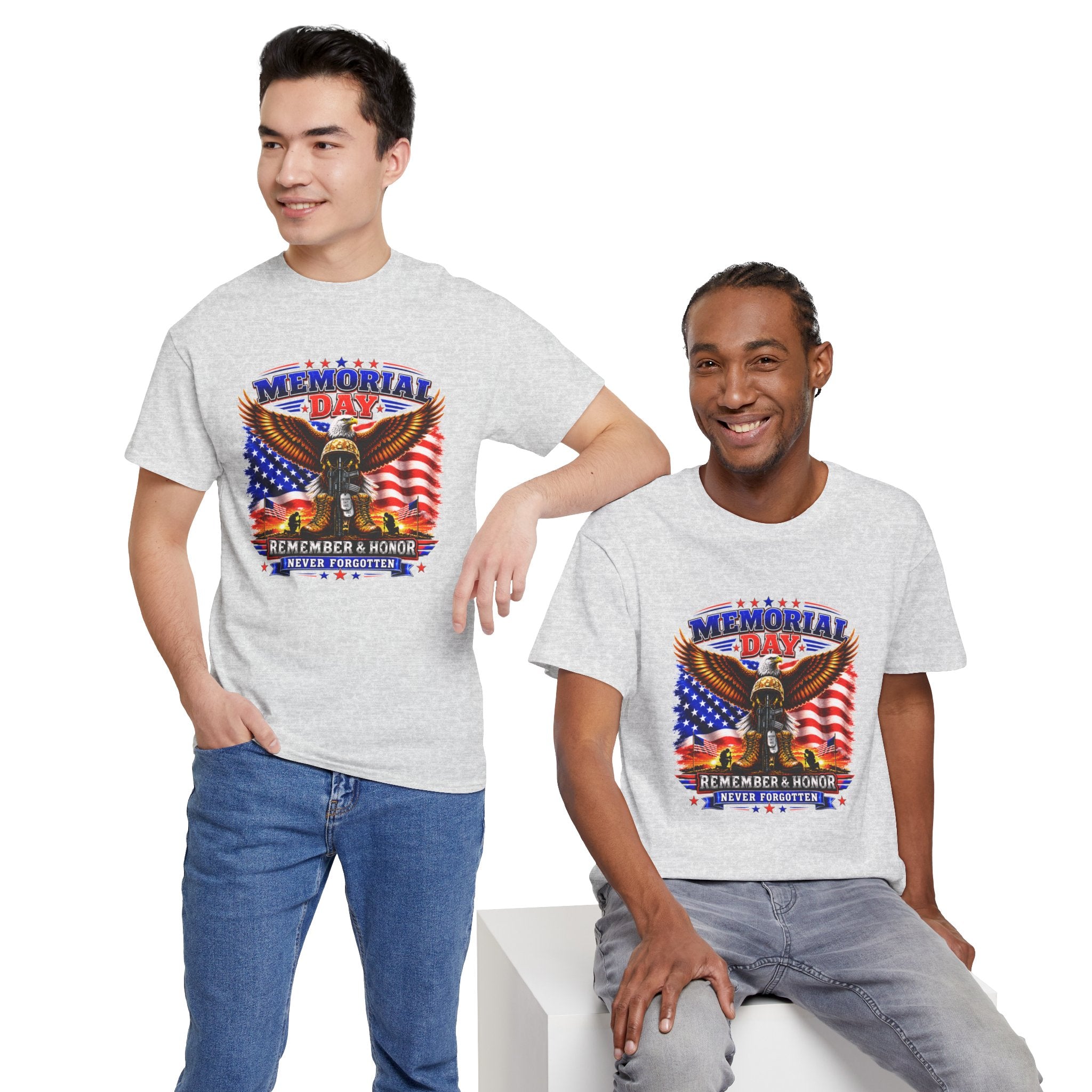 Memorial Day Shirt, Patriotic Eagle T-Shirt, Remember & Honor Tee, American Flag Graphic Shirt, Military Tribute Gift