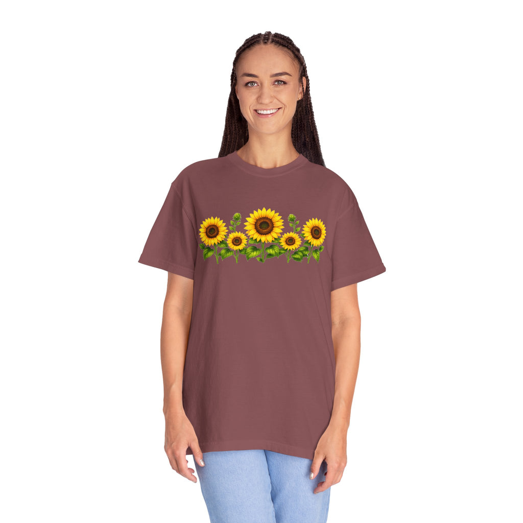 Sunflower Shirt for Women, Sunflower T-Shirt, Floral Graphic Tee, Botanical Shirt, Wildflower Tee, Comfort Colors 1717