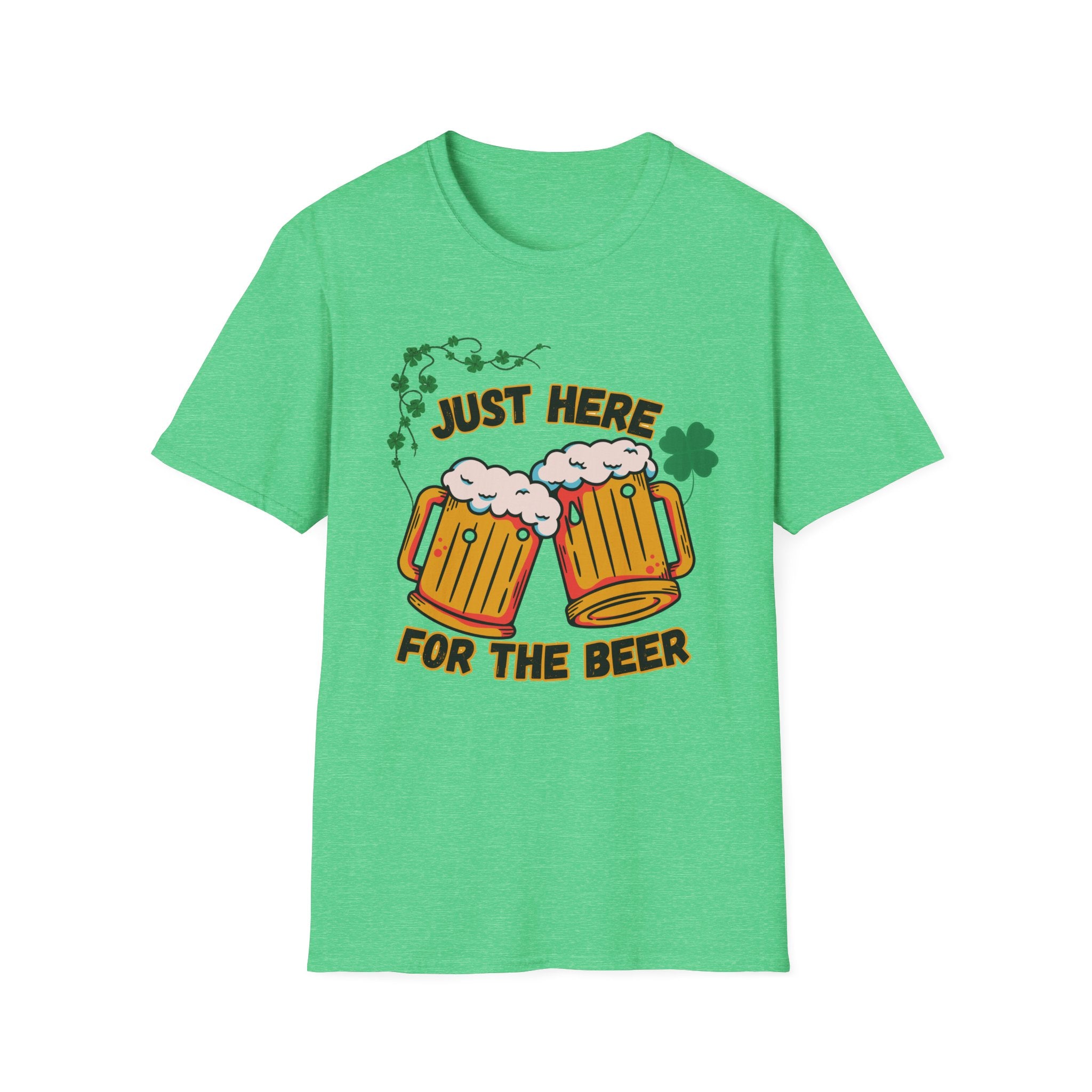 St. Patrick’s Beer T-Shirt — "Just Here for the Beer" Funny Clover Pub Tee