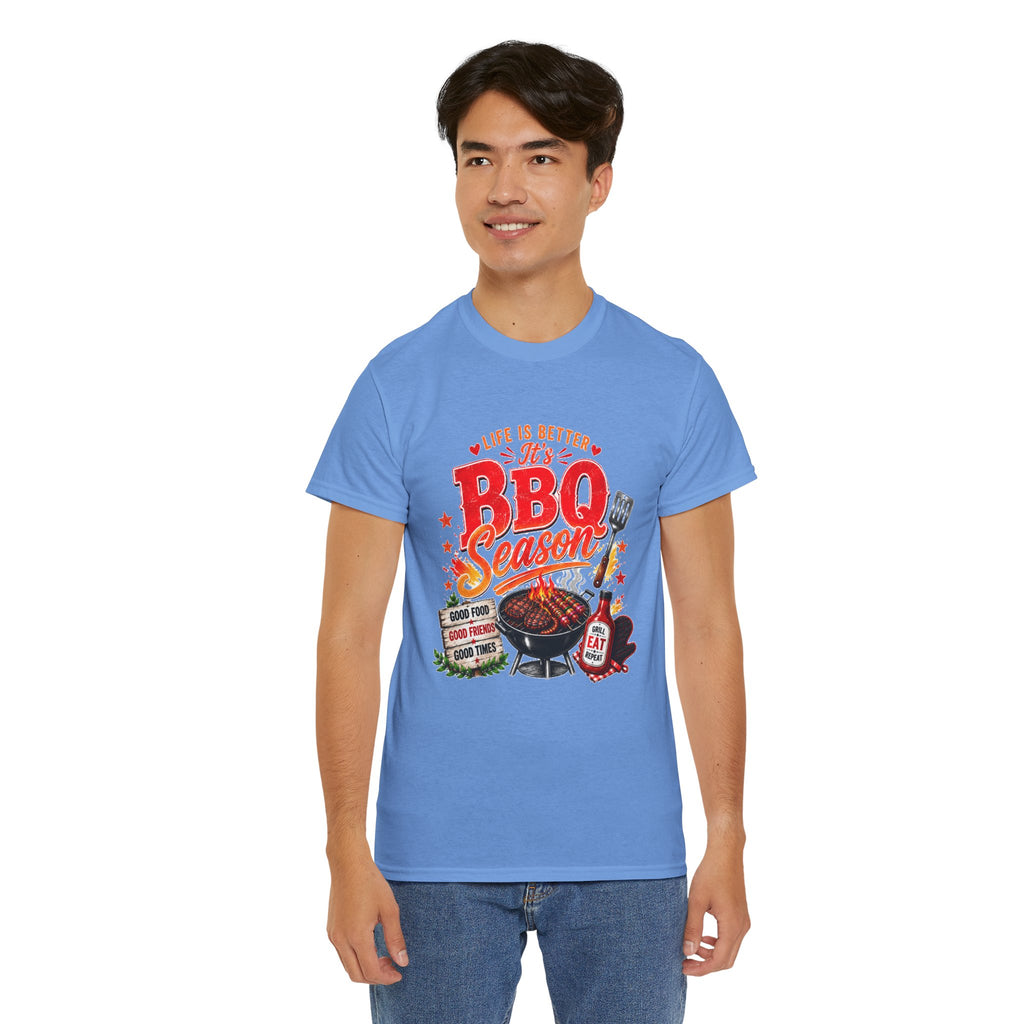 BBQ Season T-Shirt | Life Is Better It's BBQ Season Tee | Funny Grill Shirt | Summer Cookout Shirt | Barbecue Lover Gift | Backyard BBQ Tee