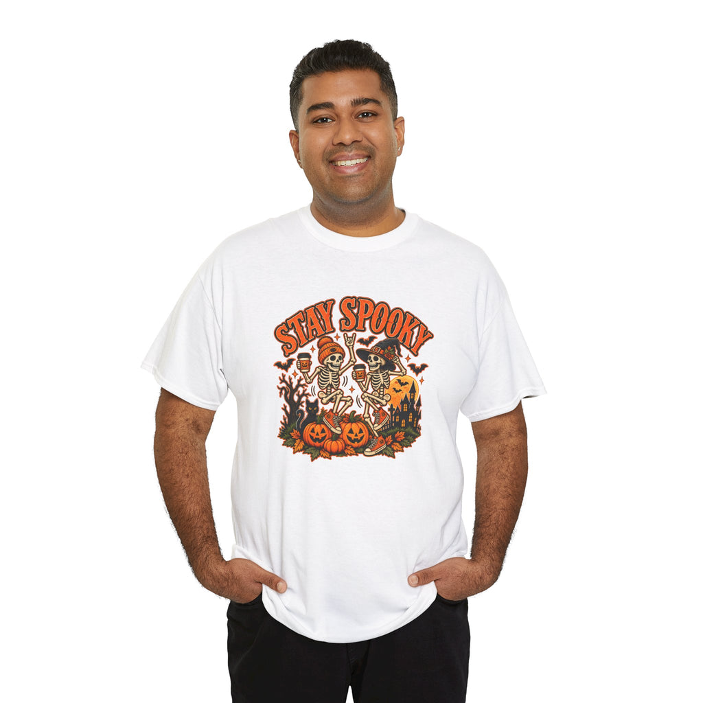 Stay Spooky Halloween Shirt | Dancing Skeleton Pumpkin Graphic Tee