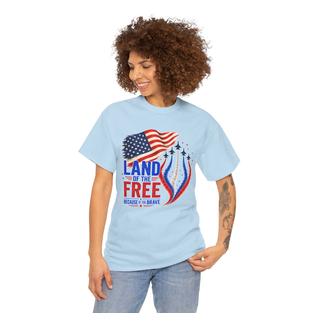 Land of the Free Because of the Brave Shirt, Patriotic 4th of July T-Shirt, USA Flag Tee, American Pride Shirt, Independence Day Gift