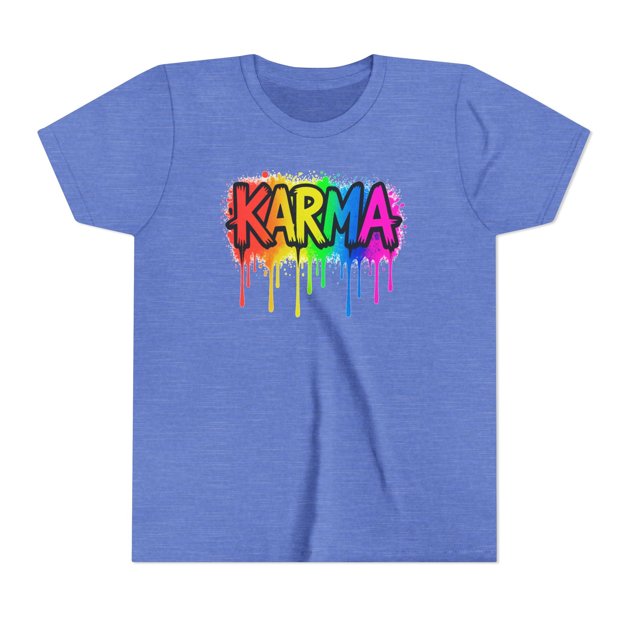 KARMA Rainbow Drip Youth Tee – Colorful Graffiti Kids T-Shirt