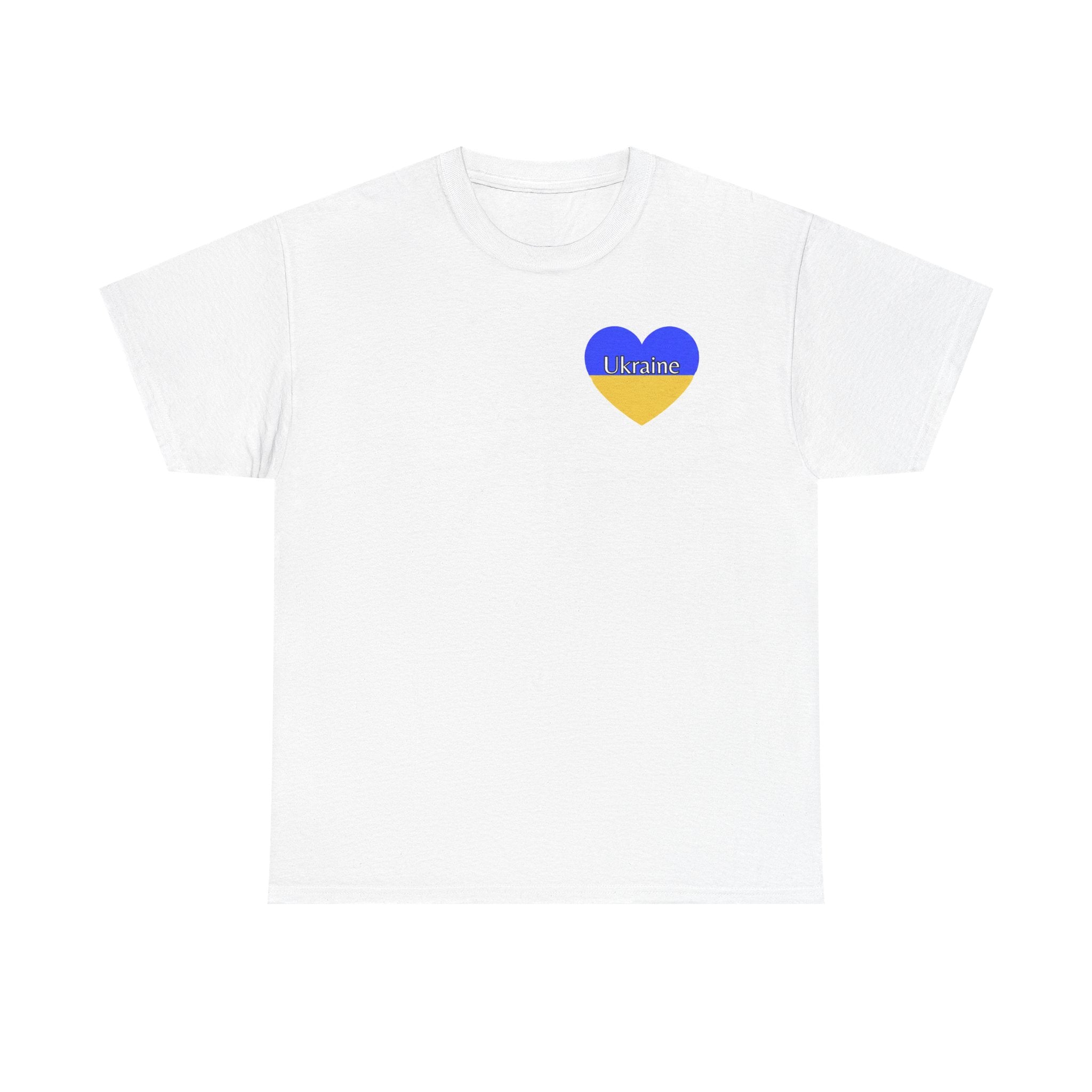 Love Ukraine T-Shirt — Heartbeat Blue & Yellow Support Tee
