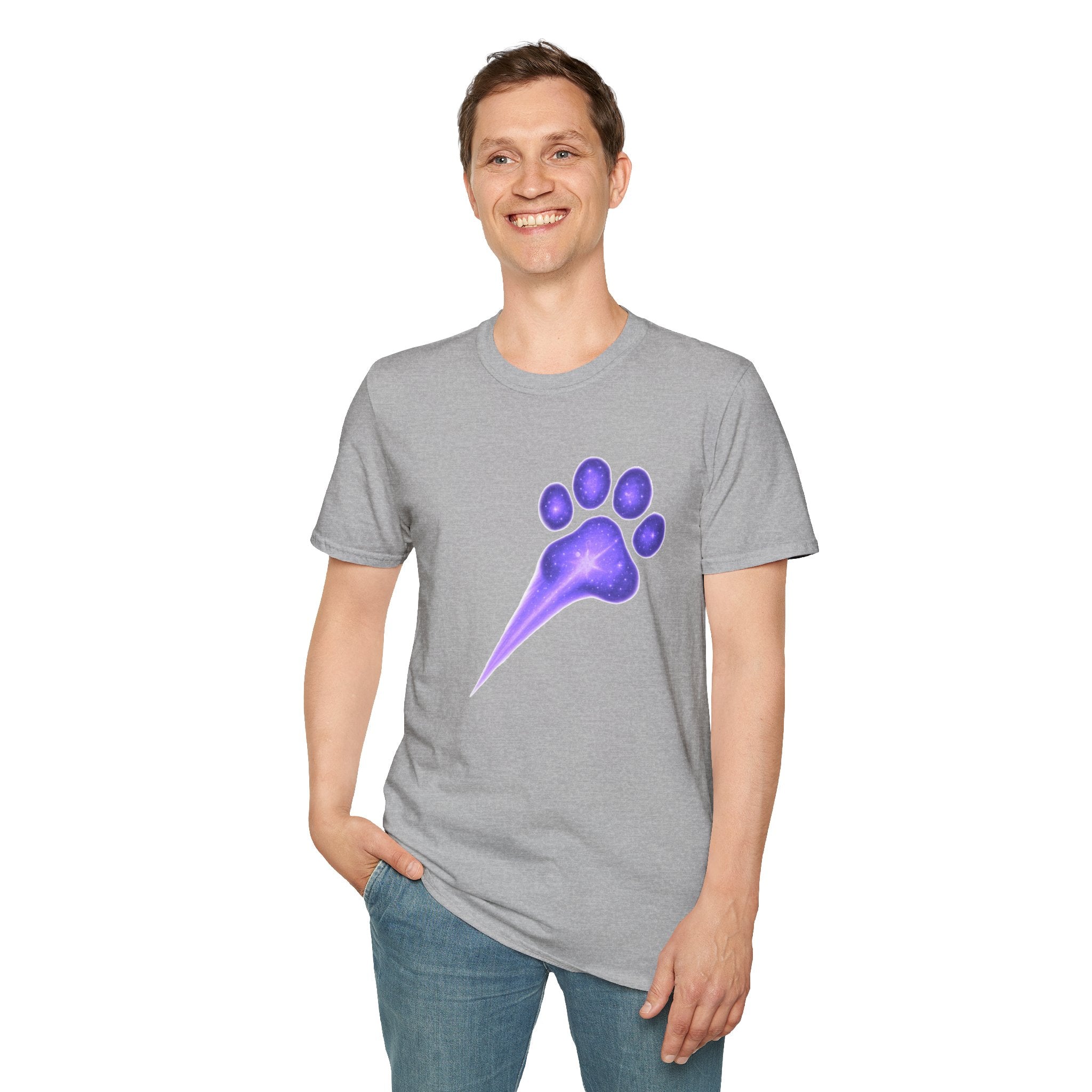 Purple Galaxy Paw Tee Dog Lover Gift, Aesthetic Pet Lover Tee