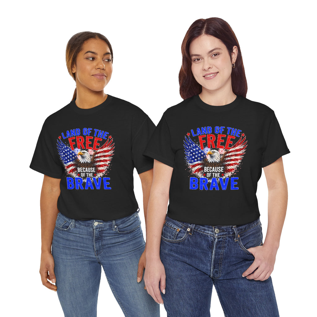 Land of the Free Because of the Brave Shirt, Patriotic Eagle T-Shirt, American Flag Tee, 4th of July Shirt, Veteran Gift, USA Pride Tee