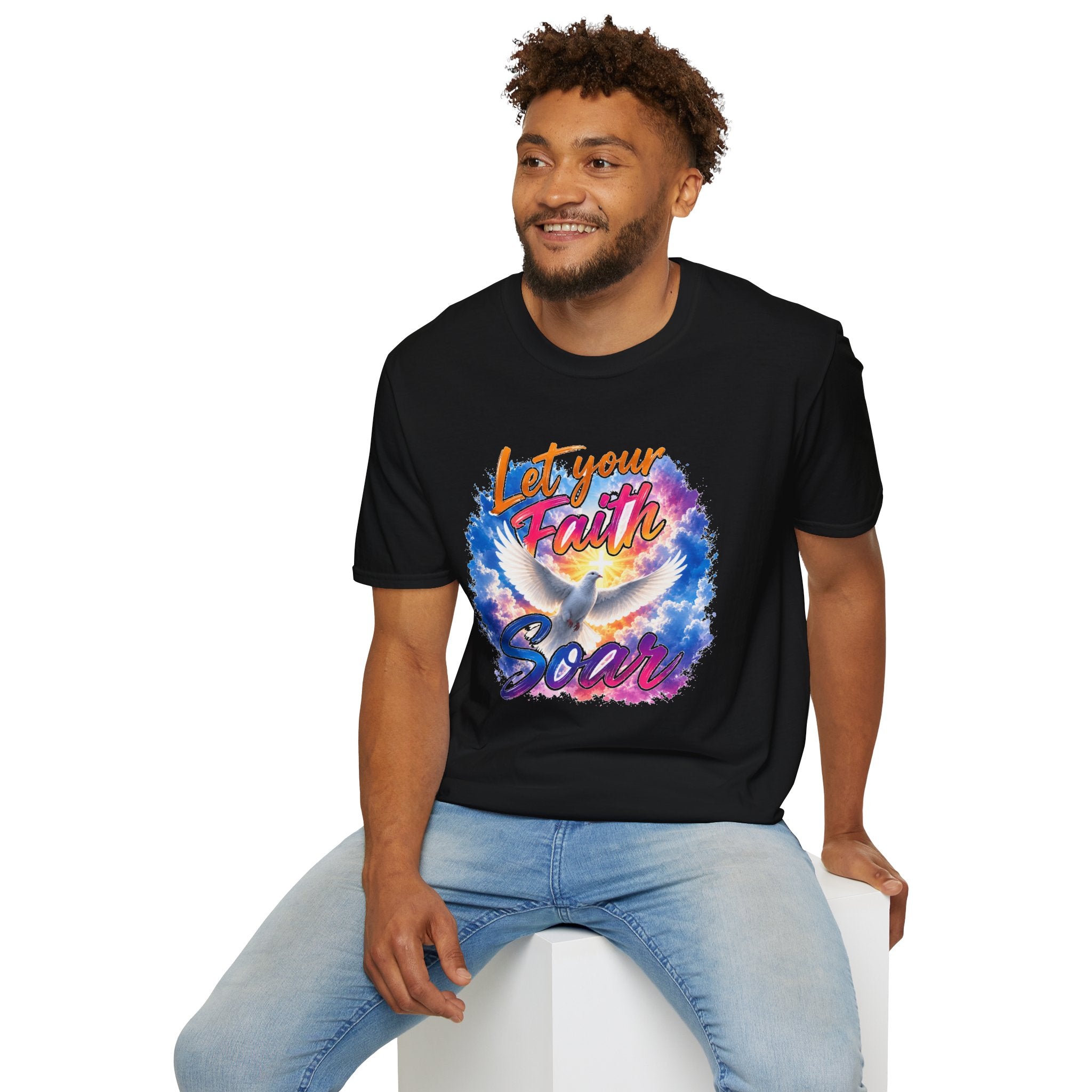 Let Your Faith Soar Christian Dove T-Shirt | Inspirational Faith Tee | Holy Spirit Dove Shirt | Religious Gift for Women & Men